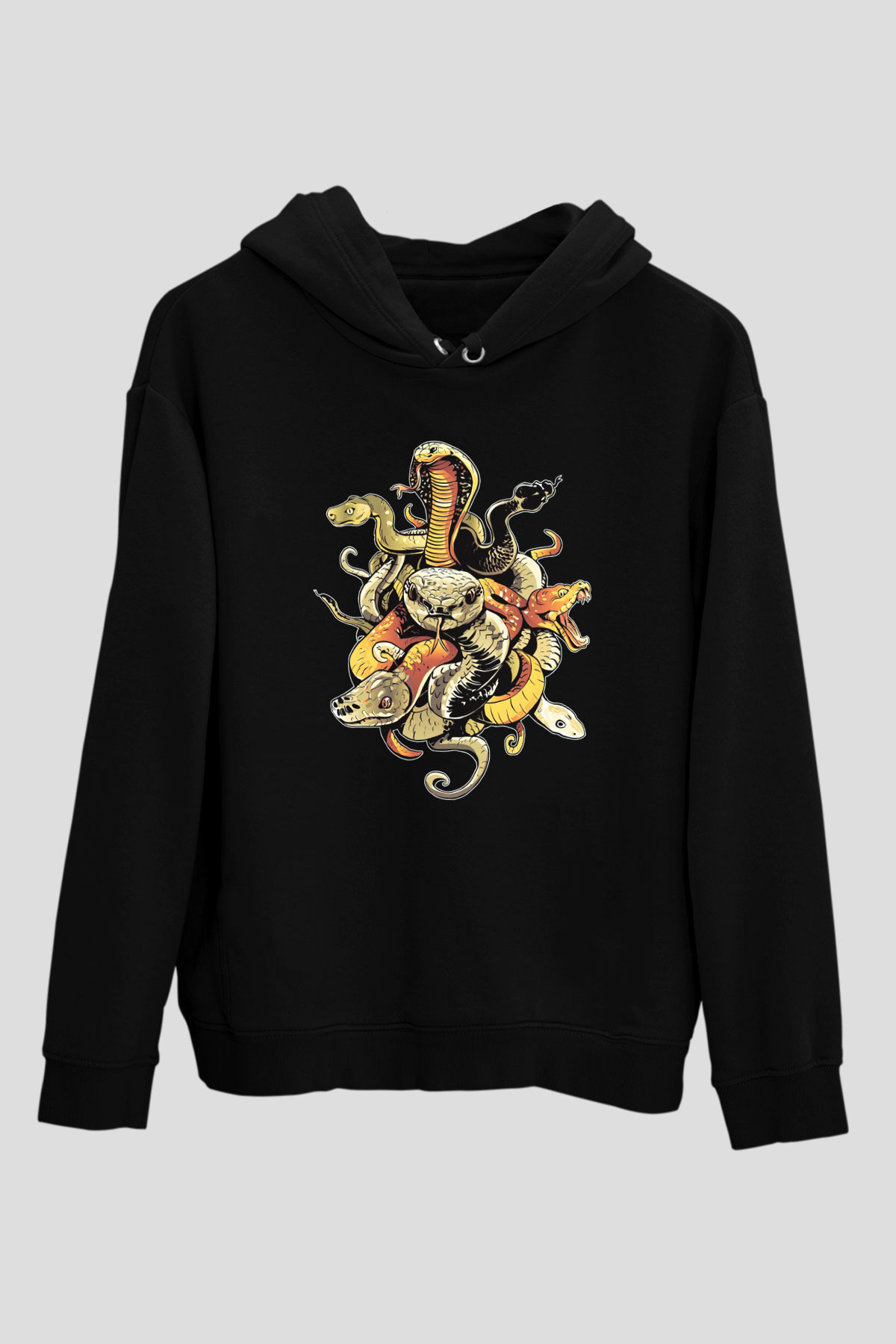 Yılan Siyah Unisex Hoodie
