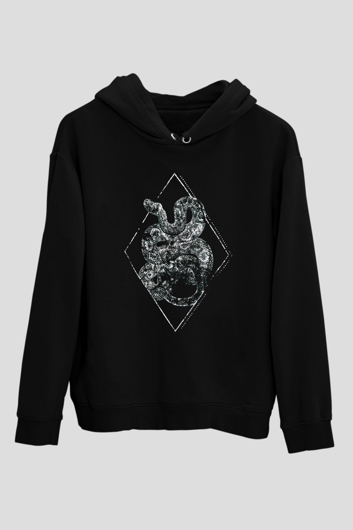 Yılan Siyah Unisex Hoodie
