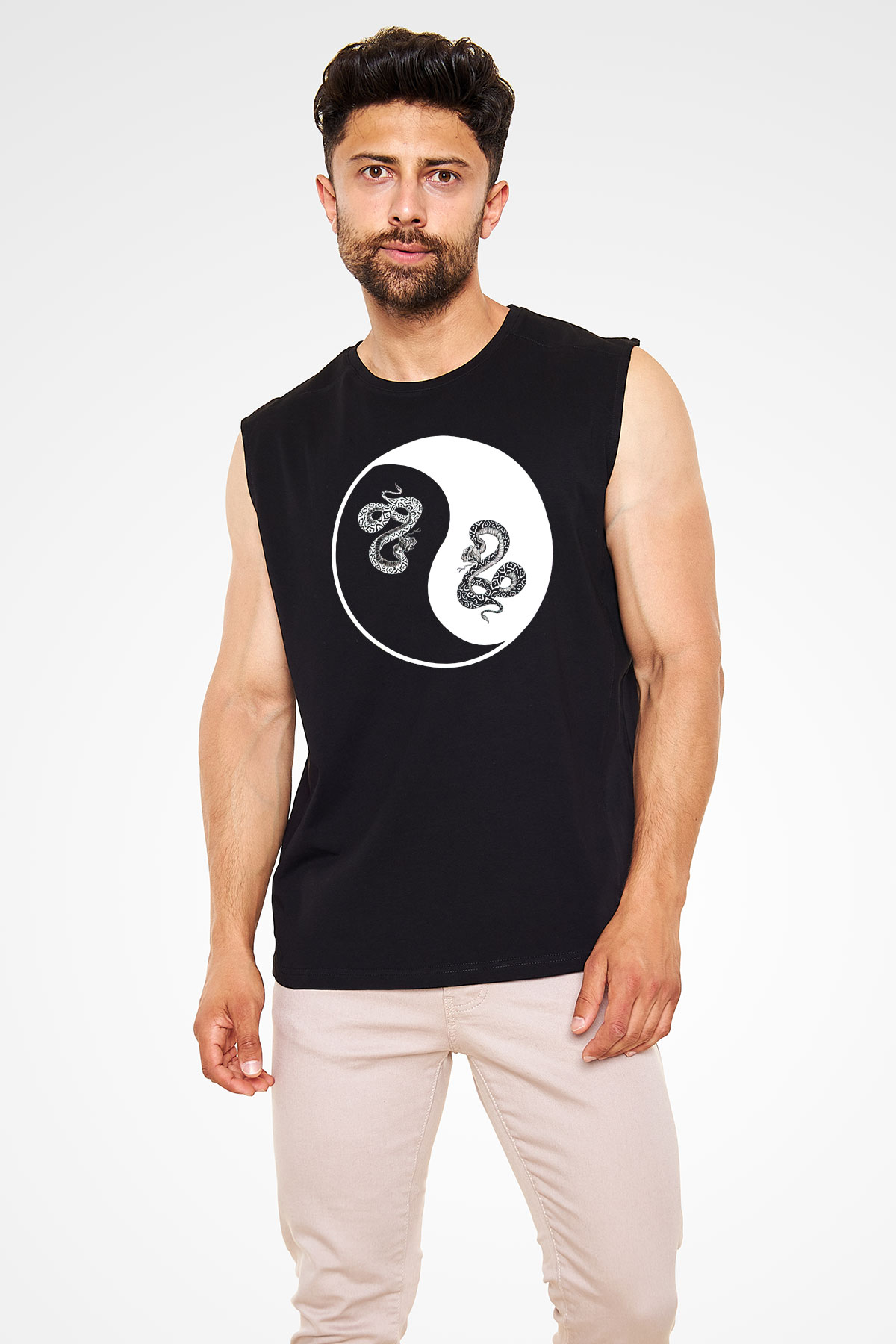Yılan Siyah Unisex Kolsuz Tişört