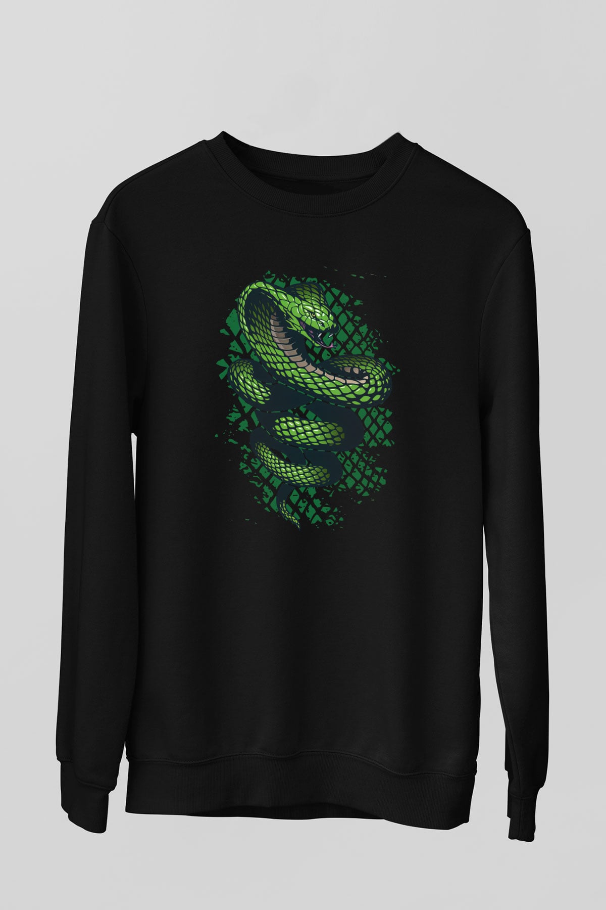 Yılan Siyah Unisex Sweatshirt