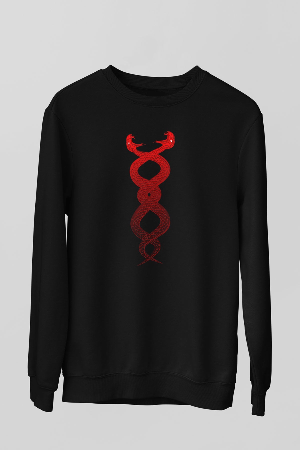 Yılan Siyah Unisex Sweatshirt