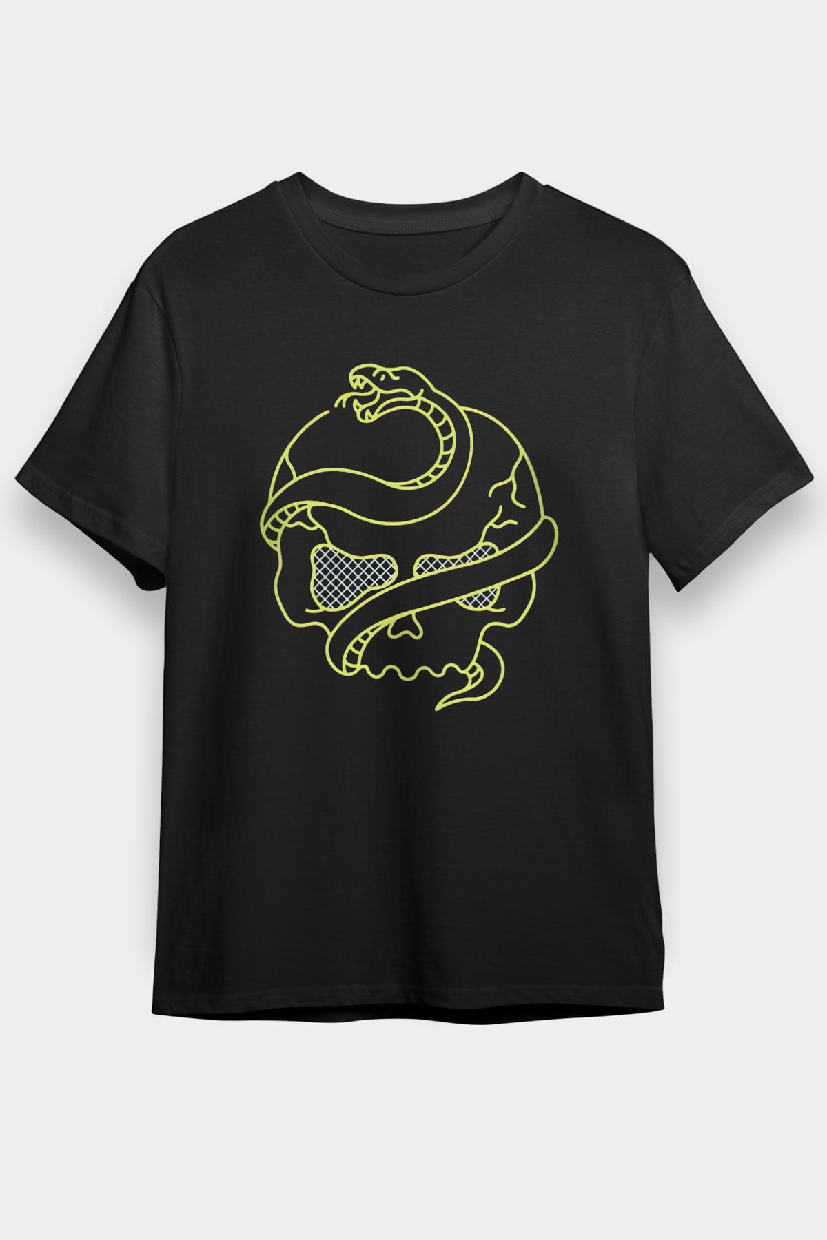 Yılan Siyah Unisex Tişört T-Shirt - TişörtFabrikası