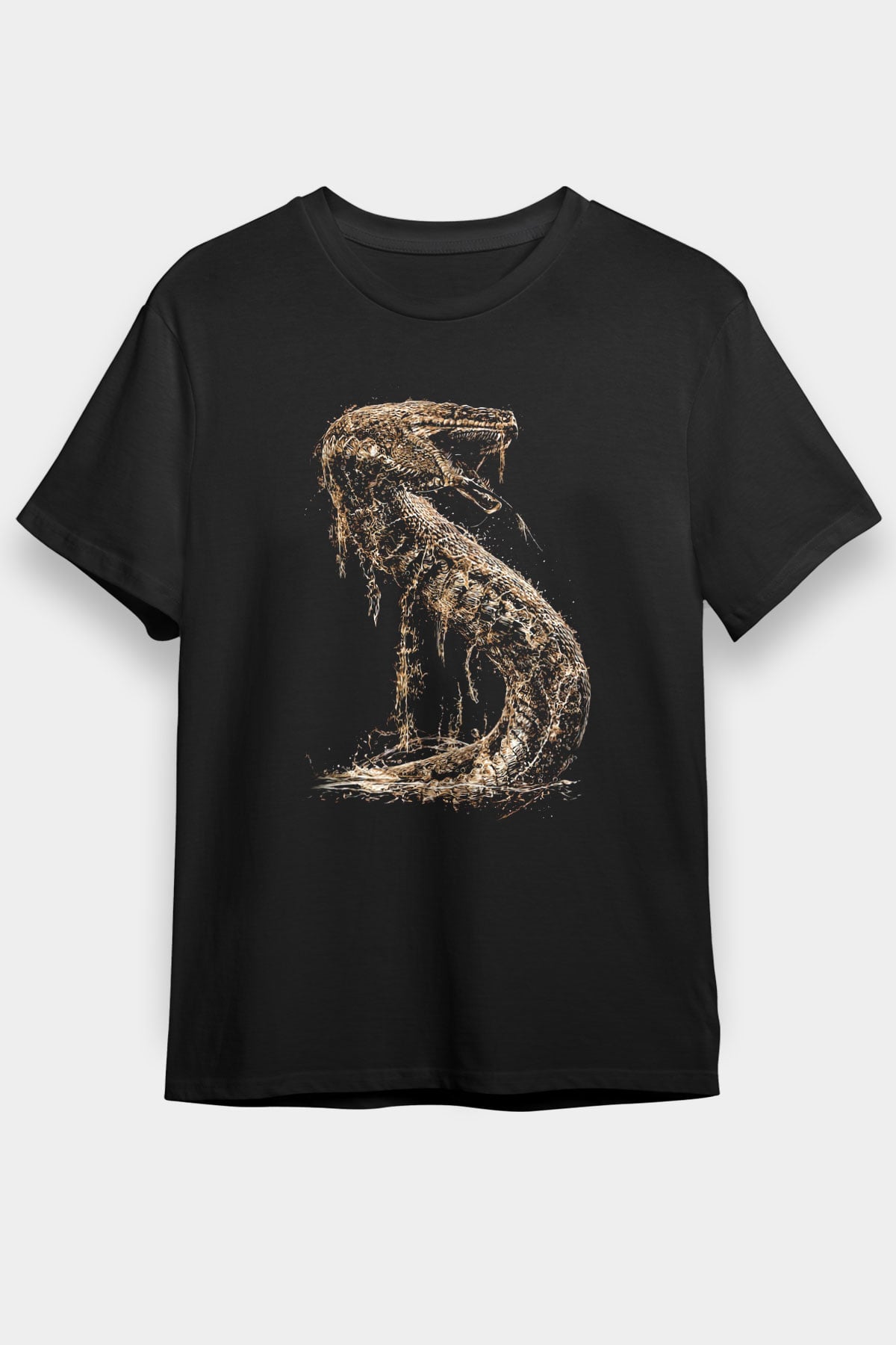 Yılan Siyah Unisex Tişört T-Shirt - TişörtFabrikası