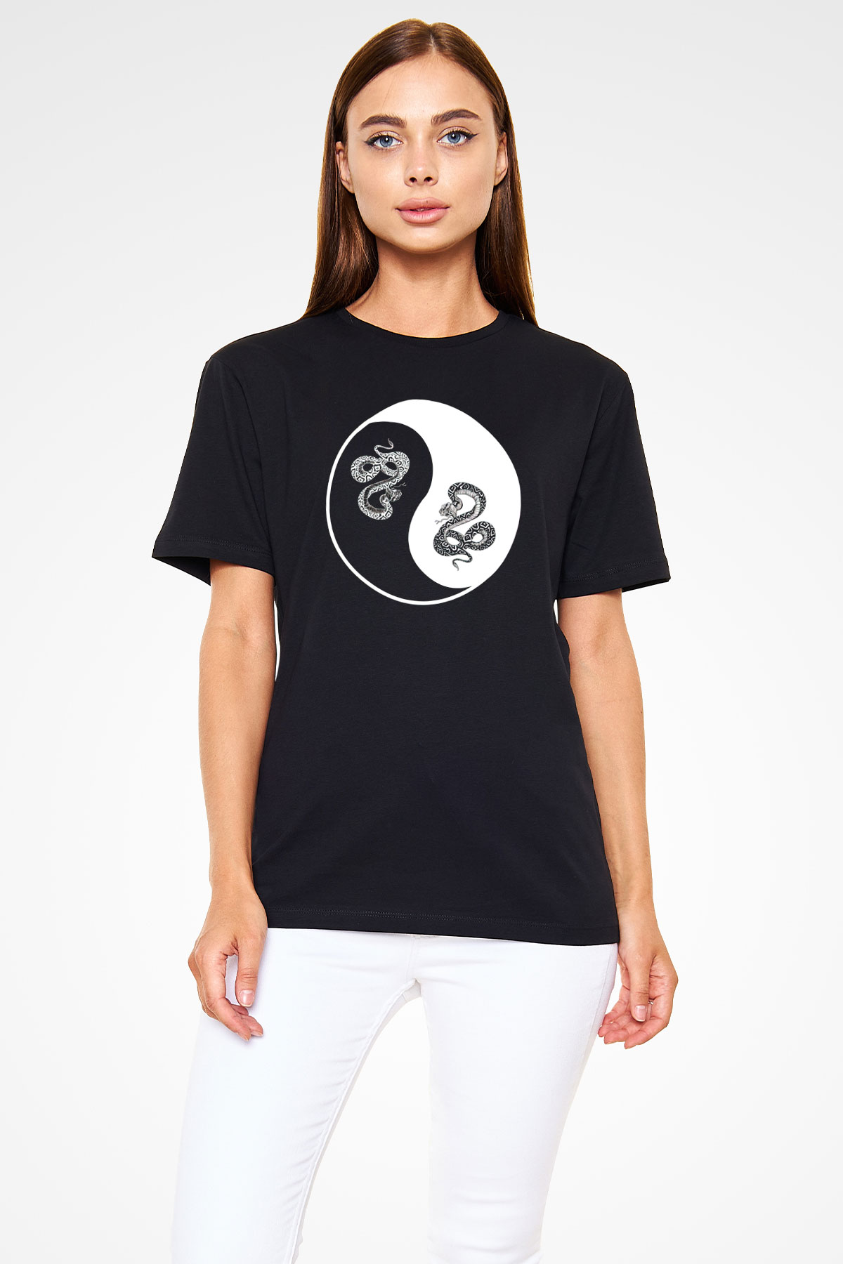 Yılan Siyah Unisex Tişört T-Shirt - TişörtFabrikası