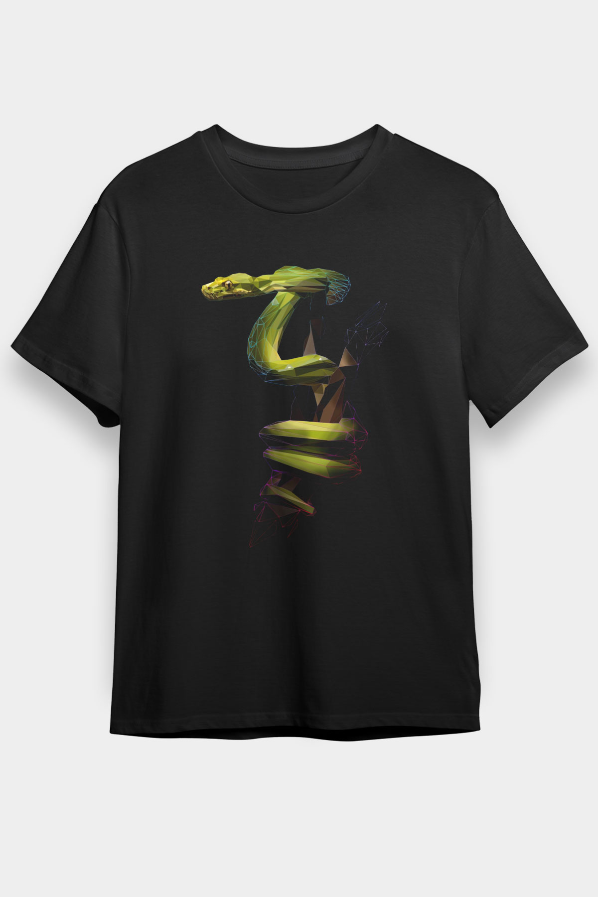 Yılan Siyah Unisex Tişört T-Shirt - TişörtFabrikası