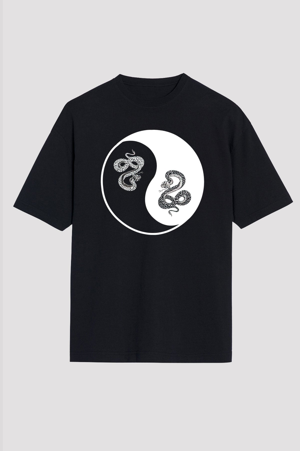 Yılan Siyah Oversize Tişört Oversize T-shirt - TişörtFabrikası