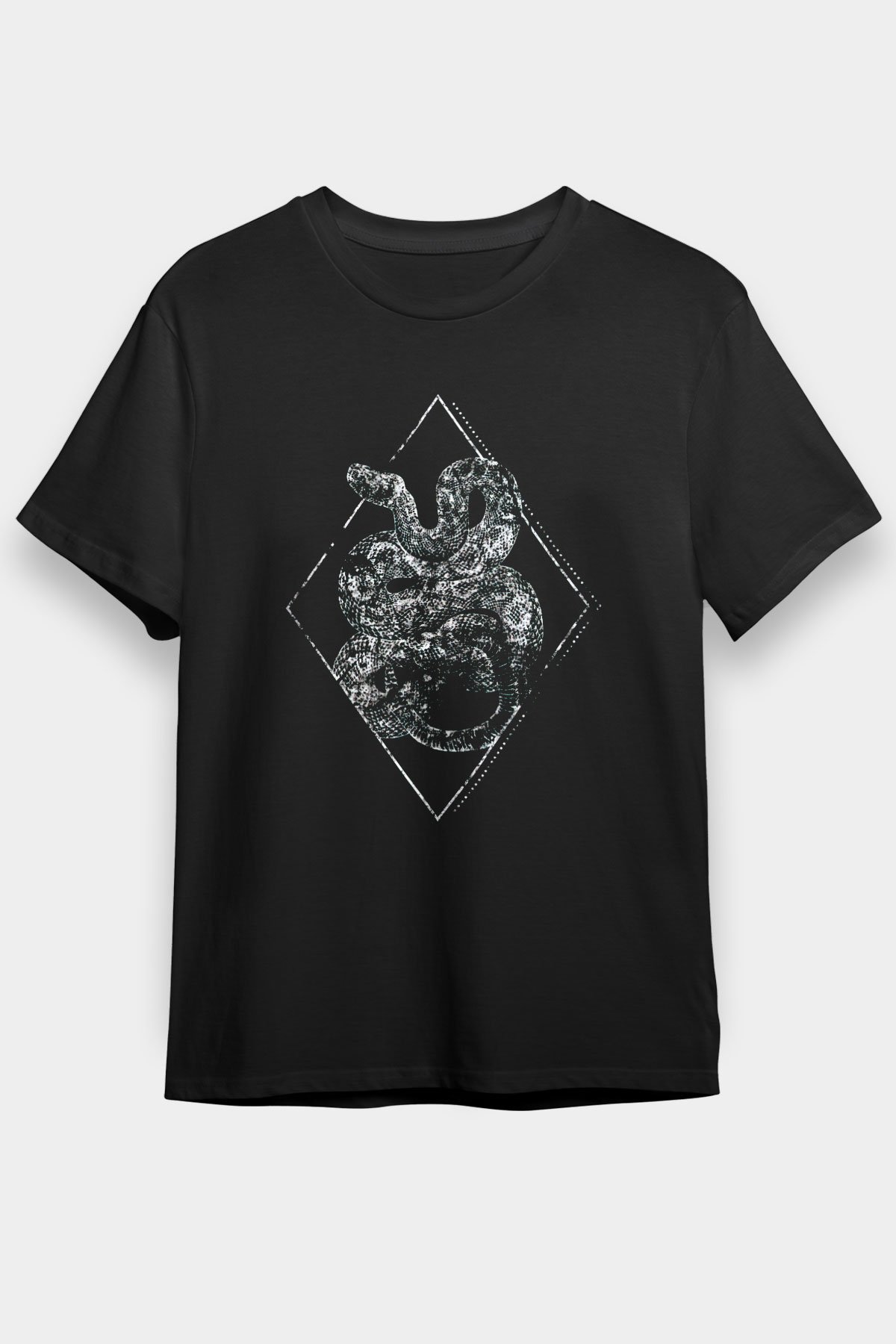 Yılan Siyah Unisex Tişört T-Shirt - TişörtFabrikası