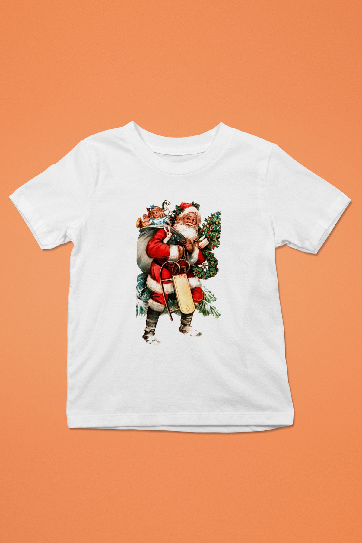 Yılbaşı Baskılı Beyaz Unisex Çocuk Tişört