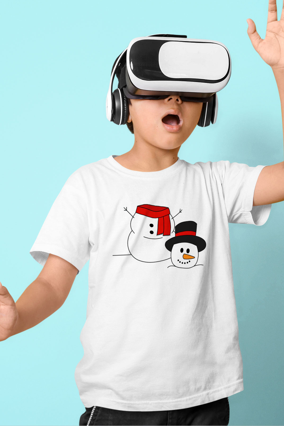 Yılbaşı Beyaz Unisex Çocuk Tişört
