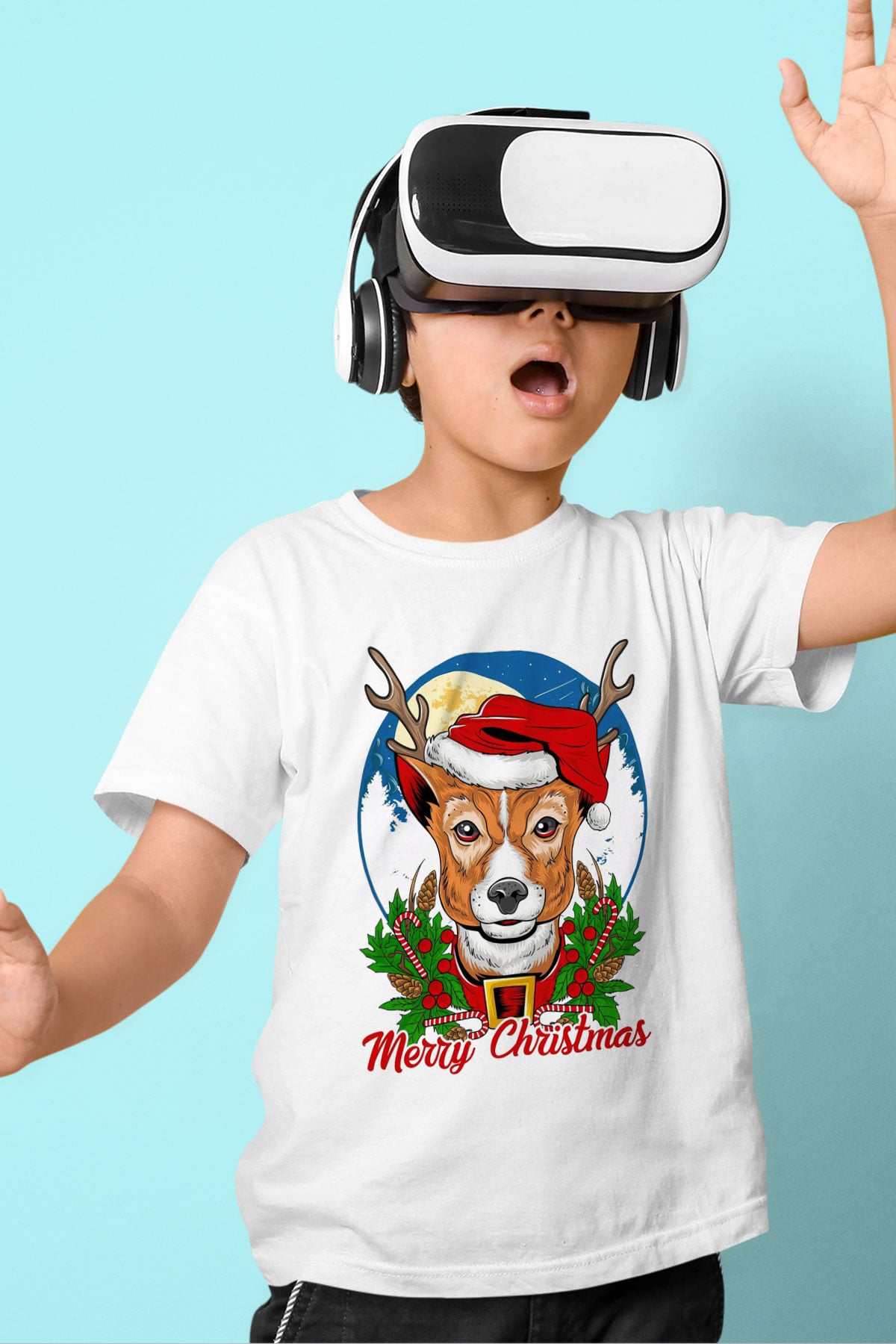 Yılbaşı Beyaz Unisex Çocuk Tişört
