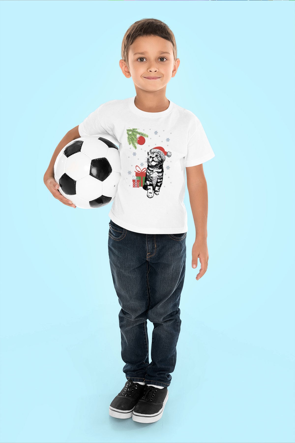 Yılbaşı Beyaz Unisex Çocuk Tişört