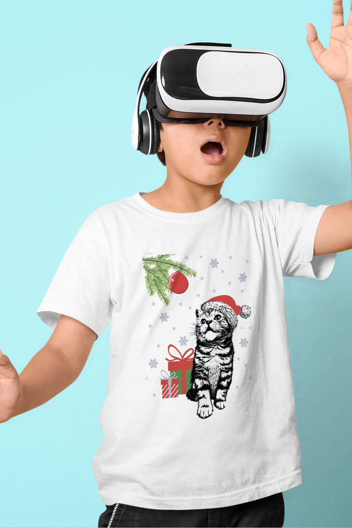 Yılbaşı Beyaz Unisex Çocuk Tişört