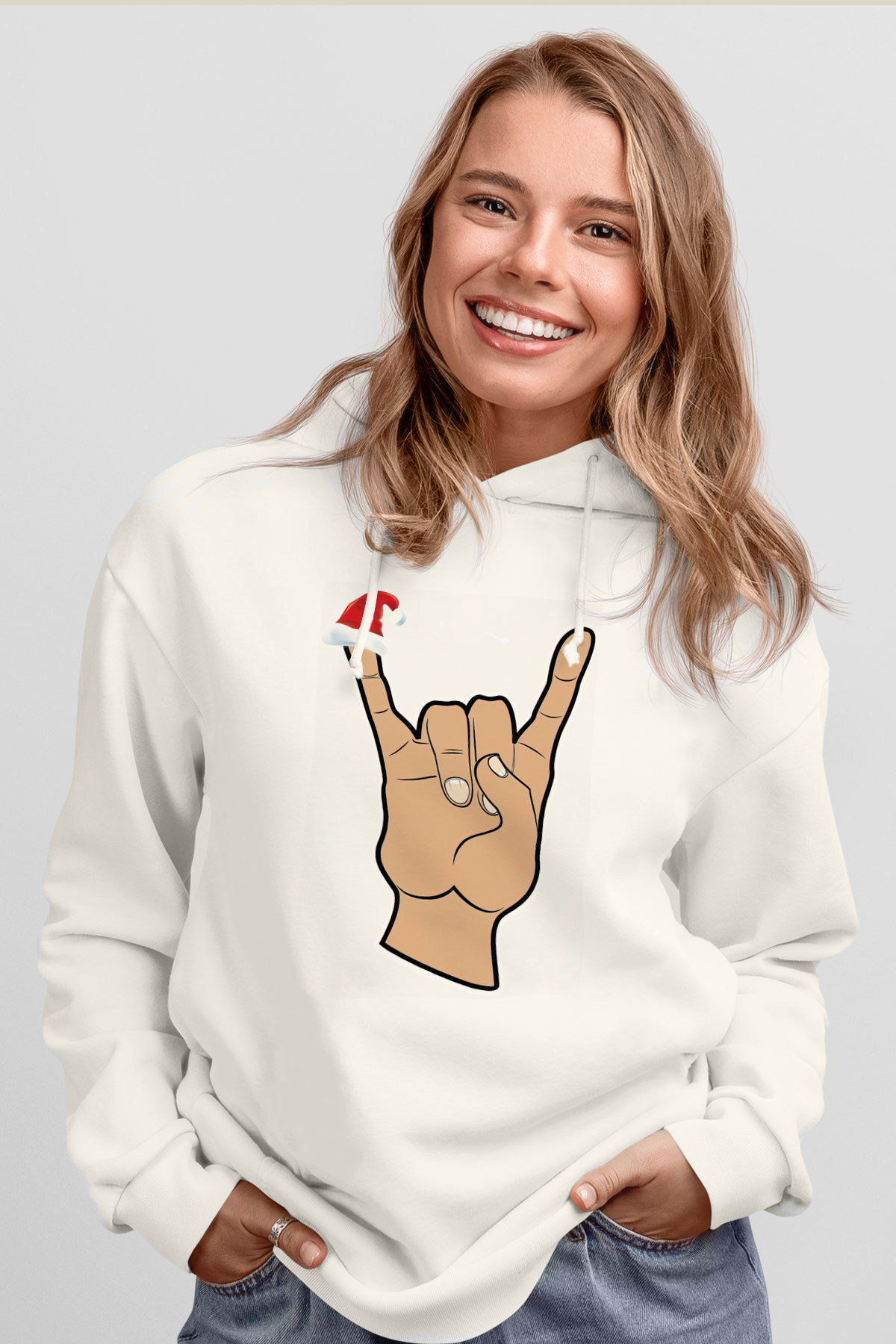 Yılbaşı Beyaz Unisex Hoodie