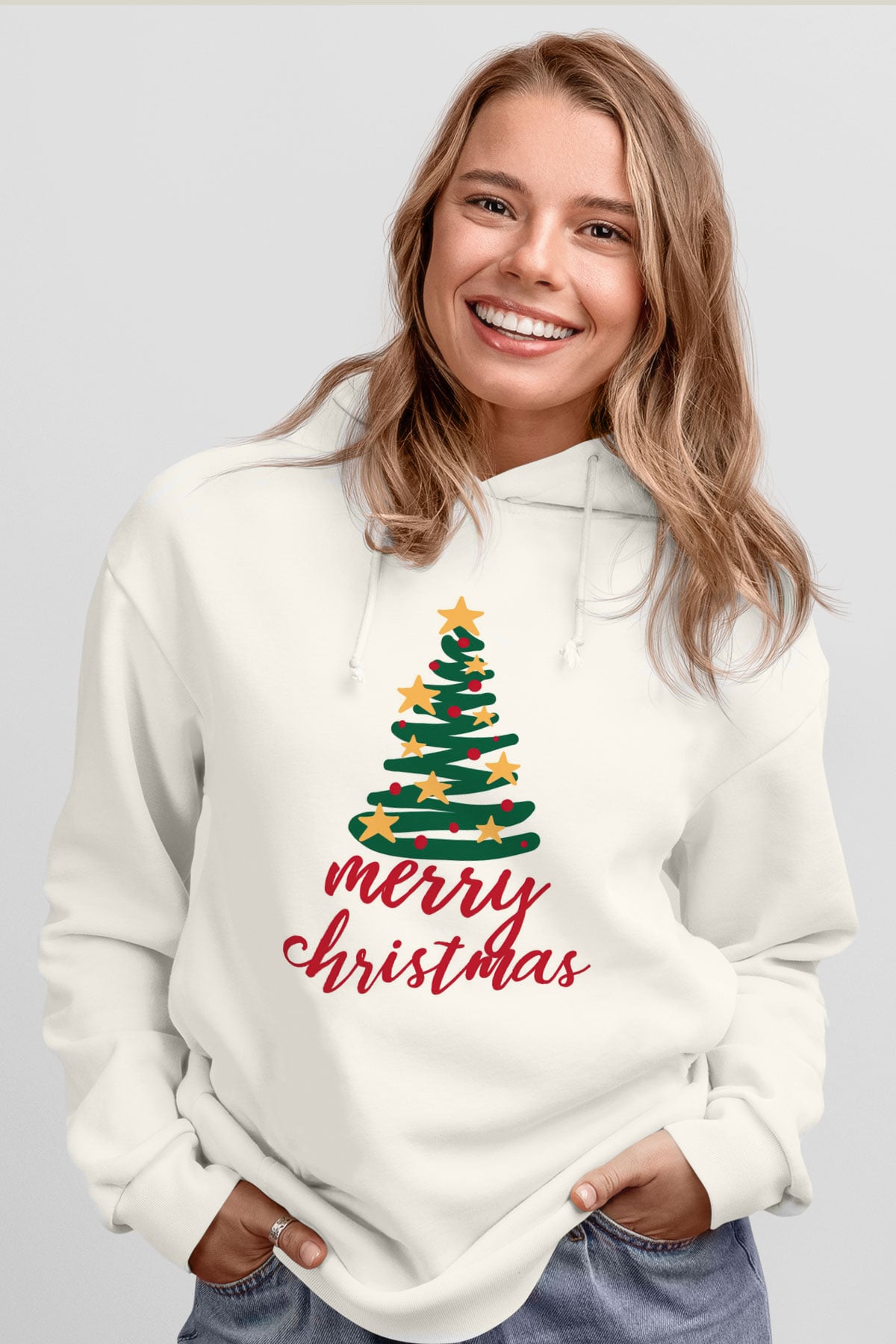 Yılbaşı Beyaz Unisex Hoodie