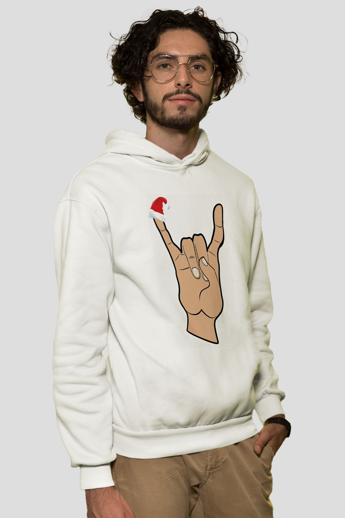 Yılbaşı Beyaz Unisex Hoodie