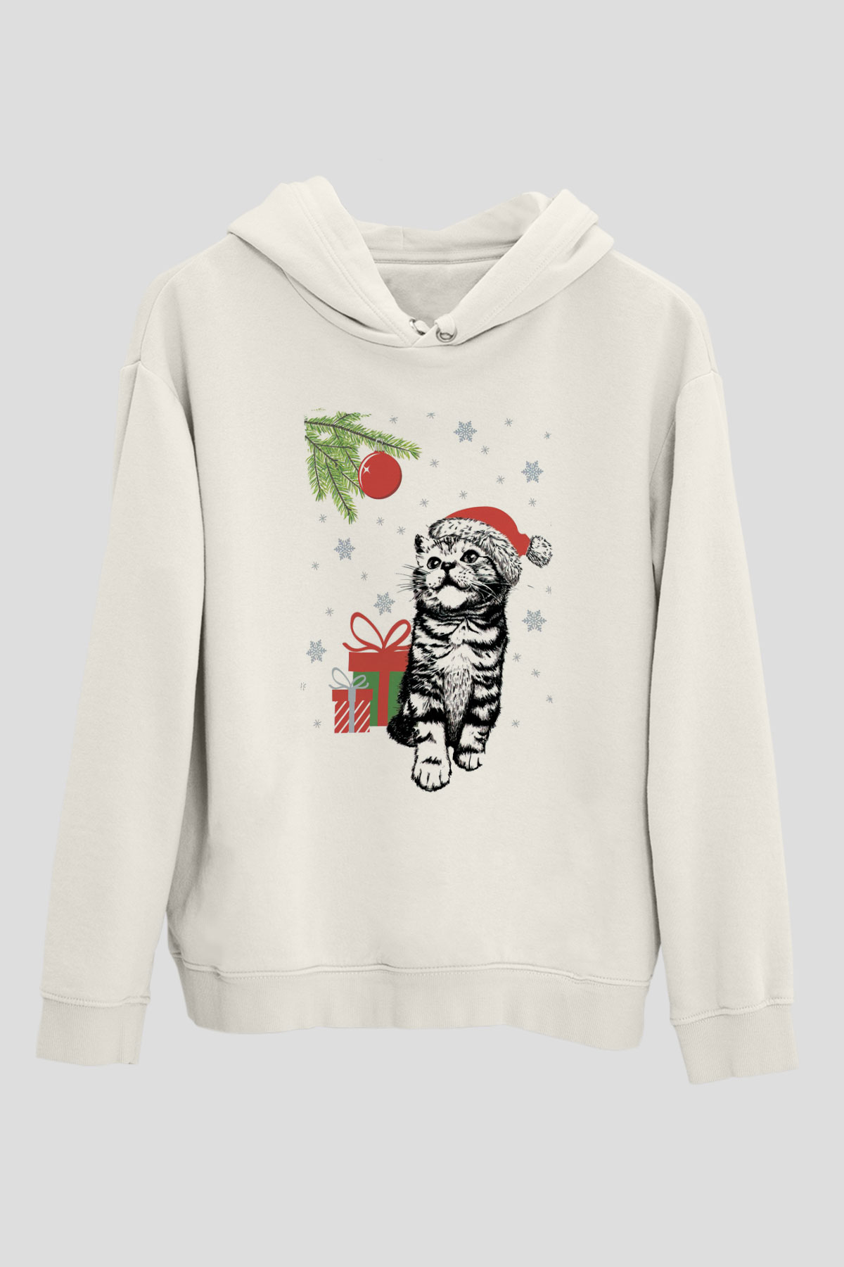Yılbaşı Beyaz Unisex Hoodie