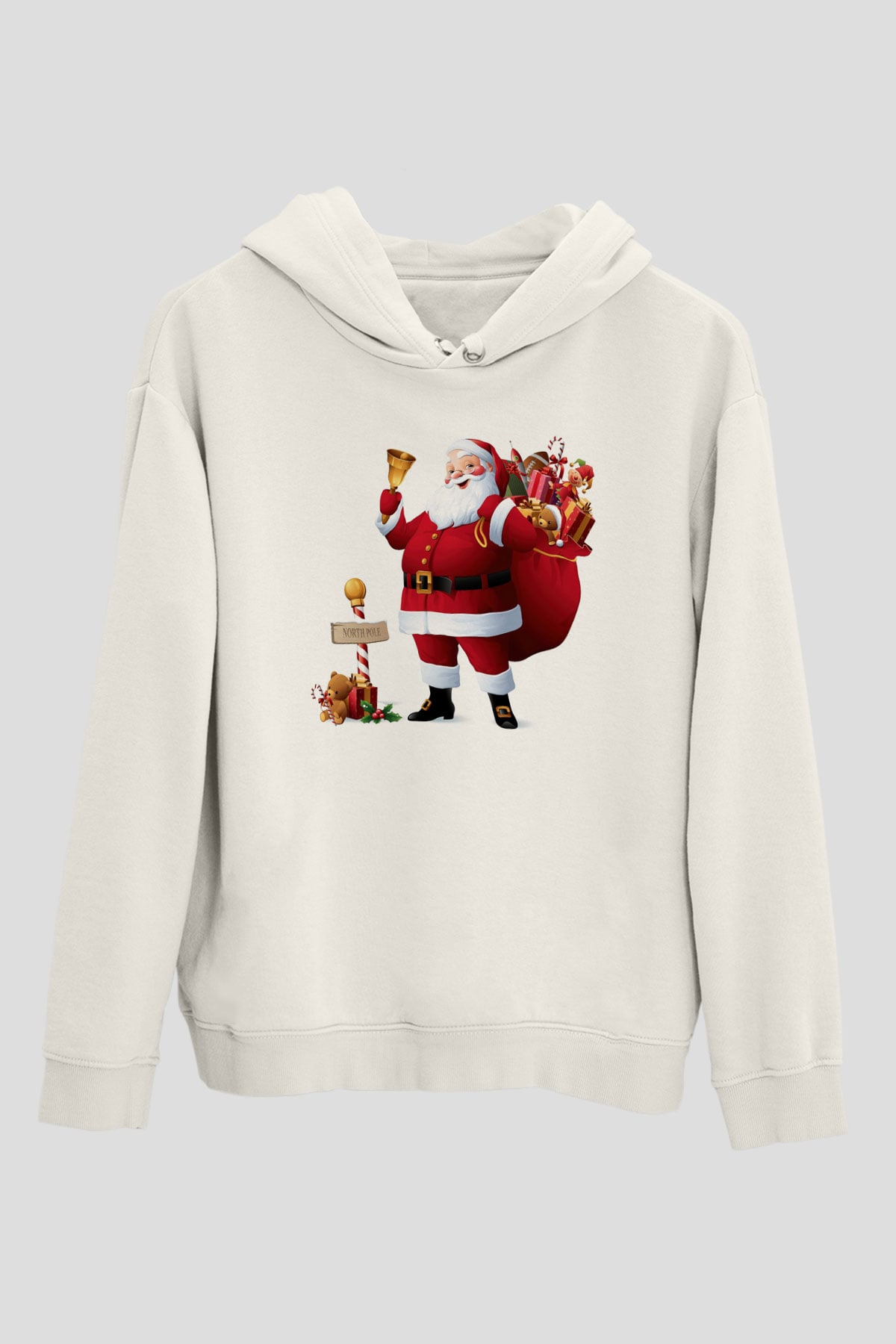 Yılbaşı Beyaz Unisex Kapşonlu Sweatshirt