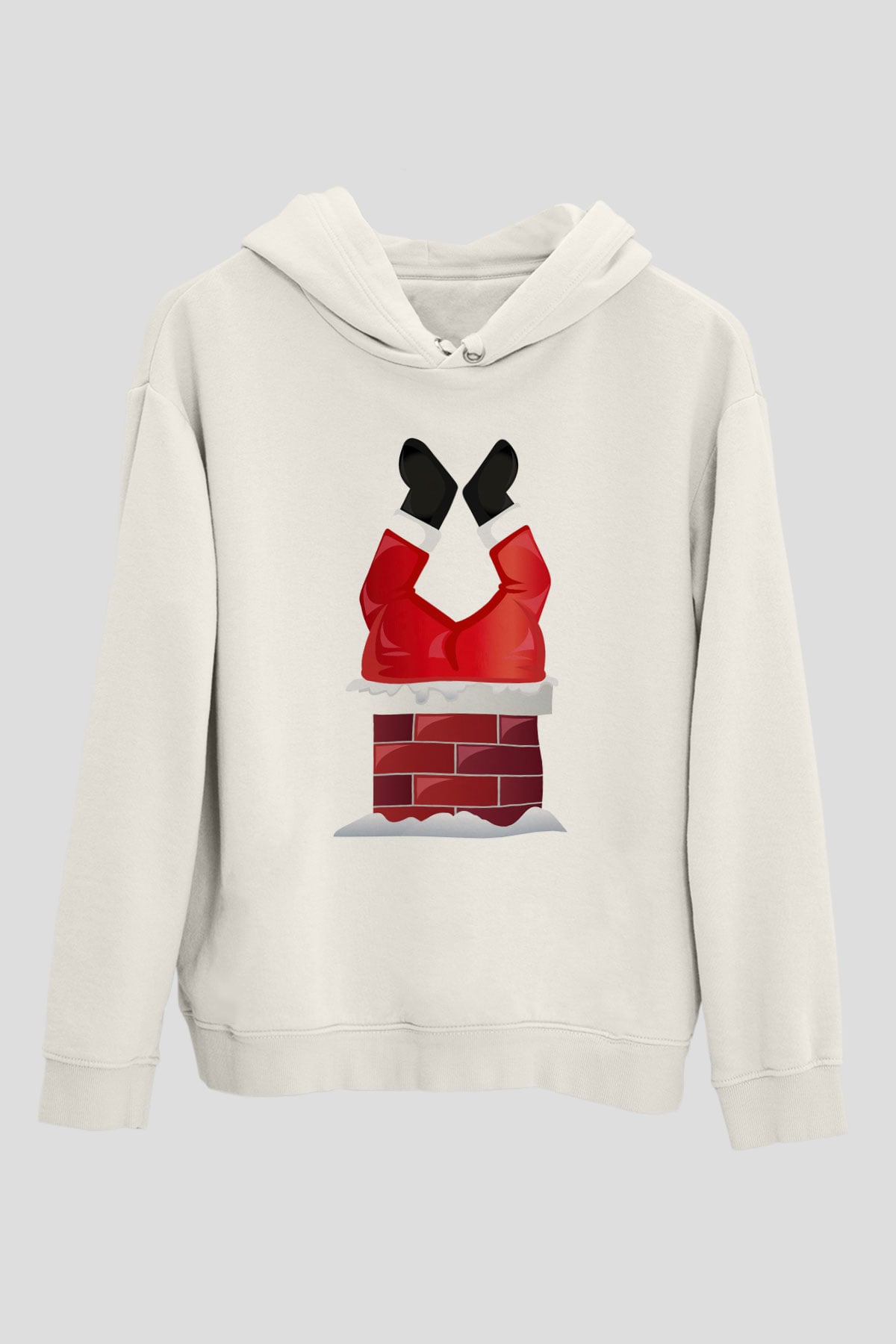 Yılbaşı Beyaz Unisex Kapşonlu Sweatshirt