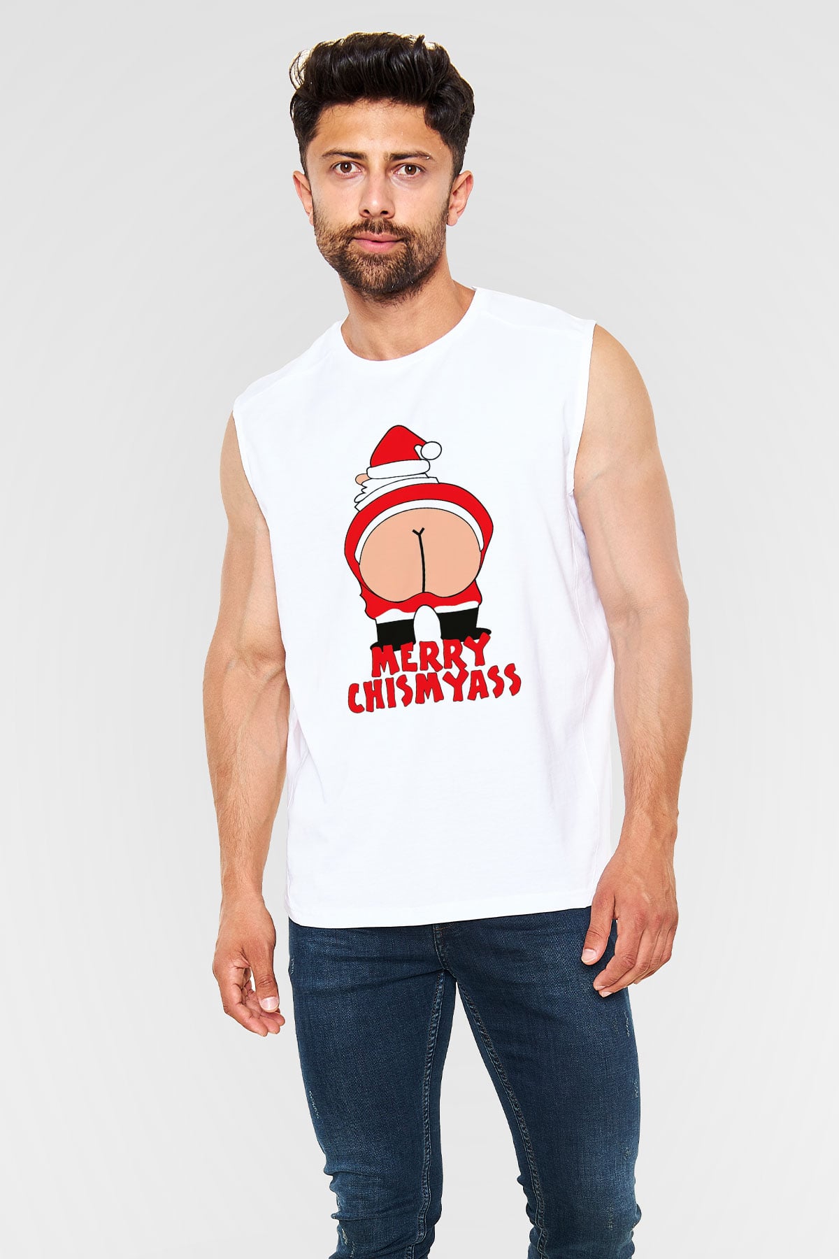 Yılbaşı Beyaz Unisex Kolsuz Tişört