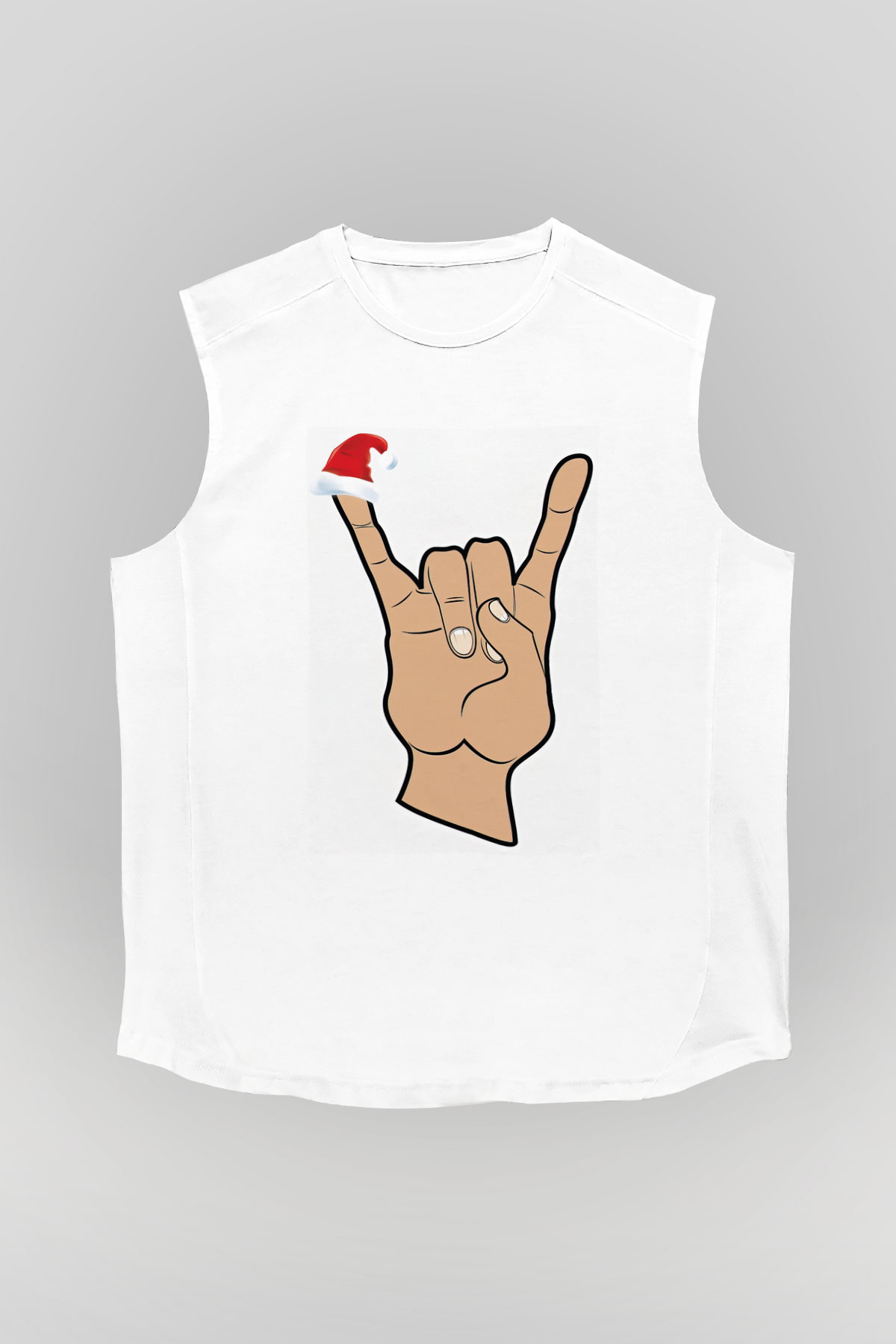 Yılbaşı Beyaz Unisex Kolsuz Tişört