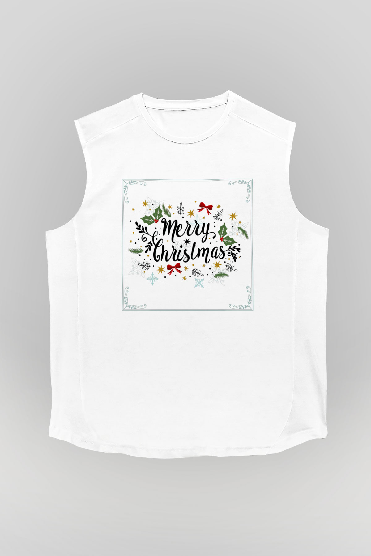 Yılbaşı Beyaz Unisex Kolsuz Tişört