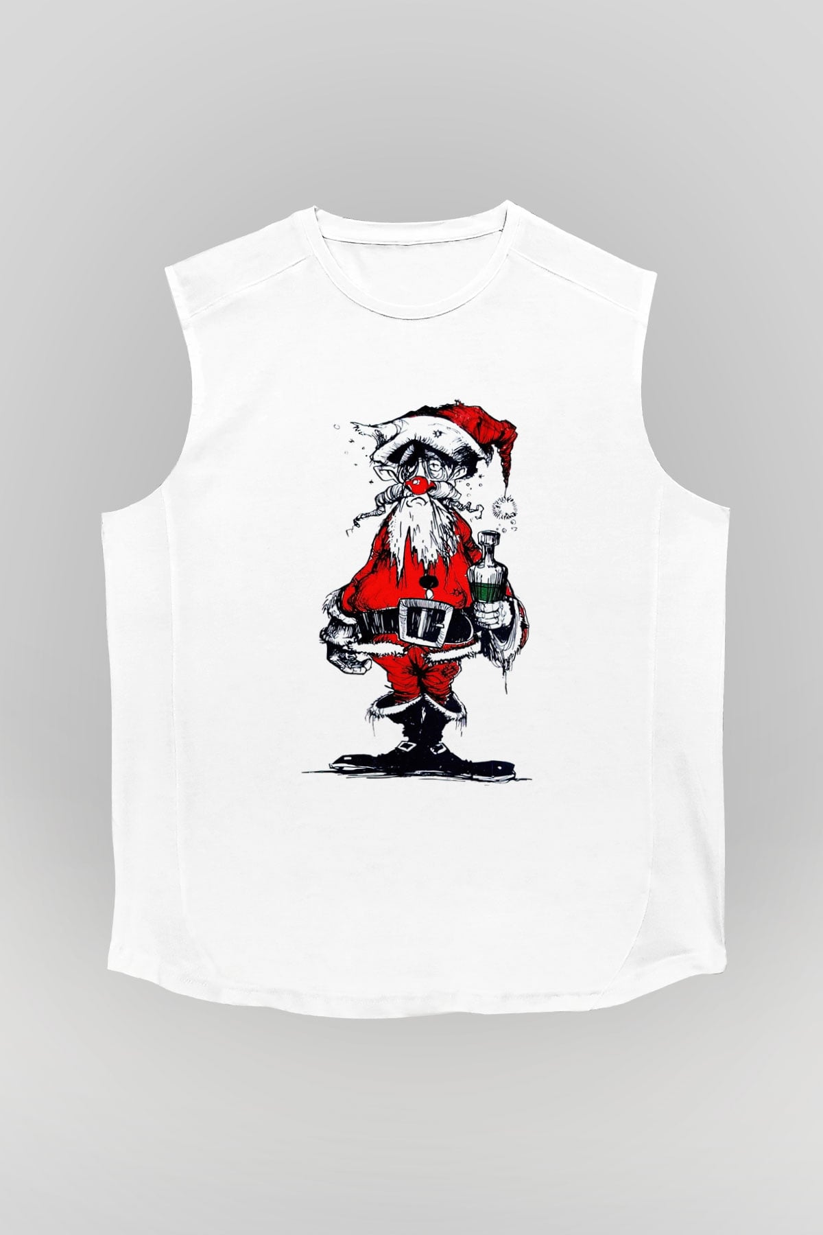 Yılbaşı Beyaz Unisex Kolsuz Tişört