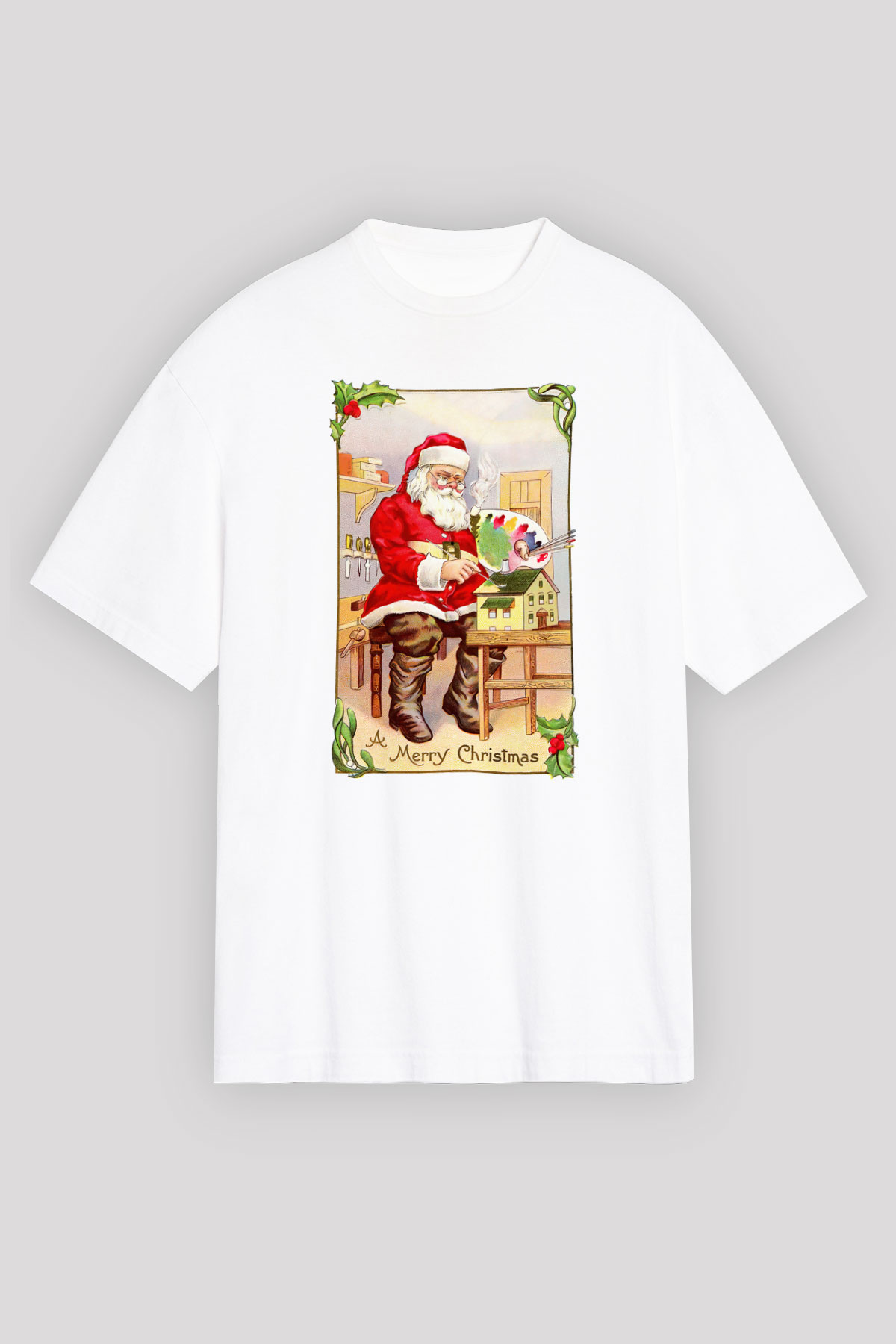 Yılbaşı Beyaz Unisex Oversize Tişört T-Shirt