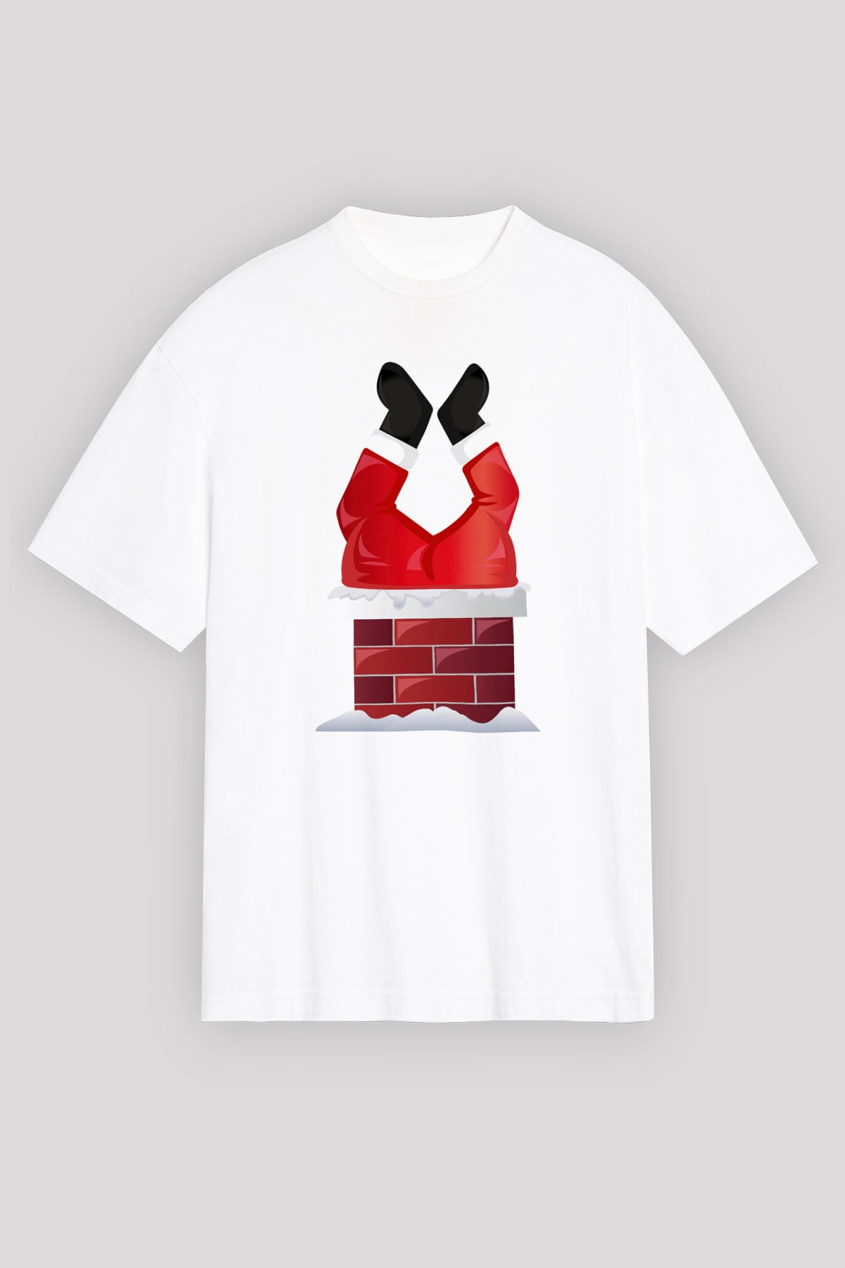 Yılbaşı Beyaz Unisex Oversize Tişört T-Shirt