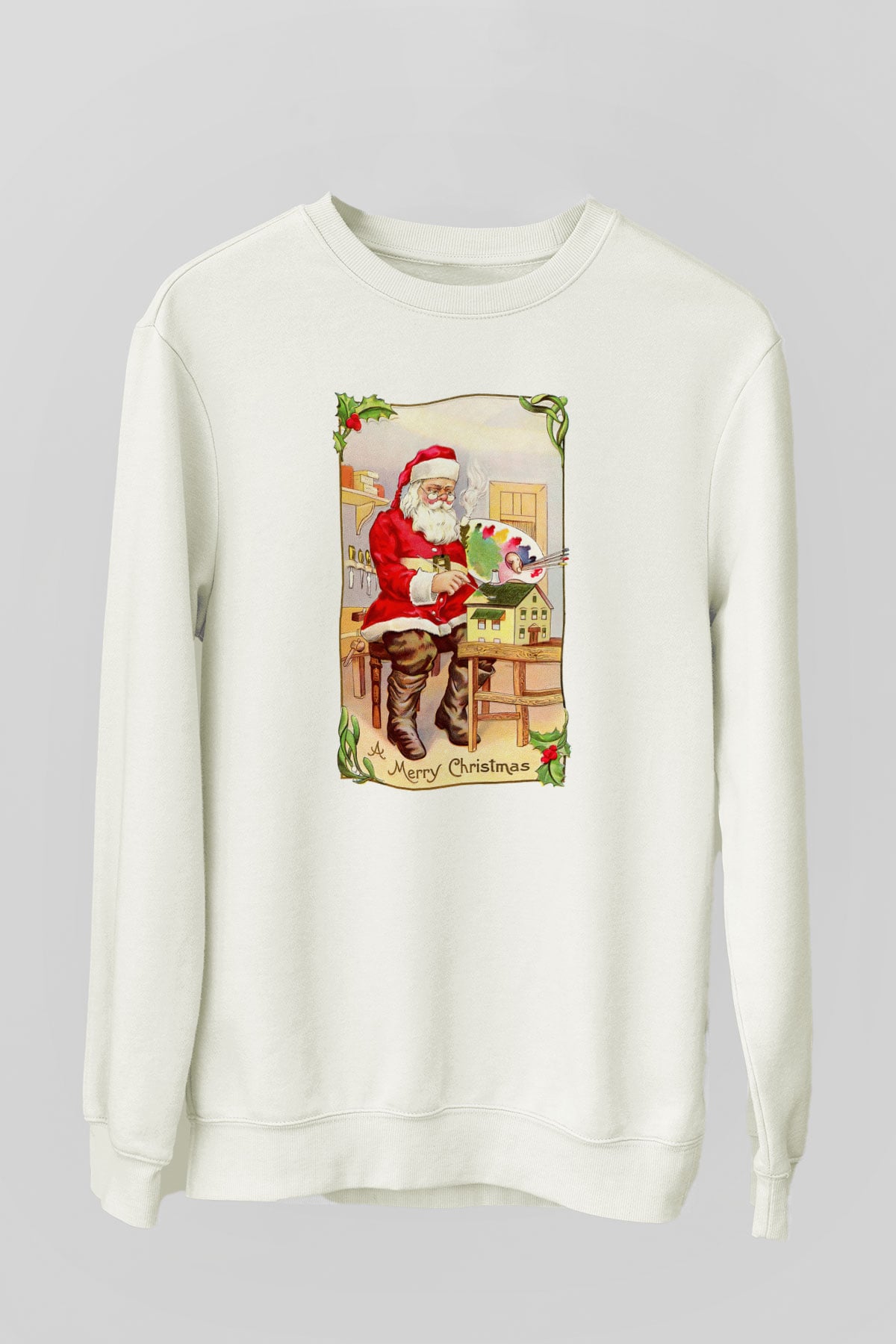 Yılbaşı Beyaz Unisex Sweatshirt