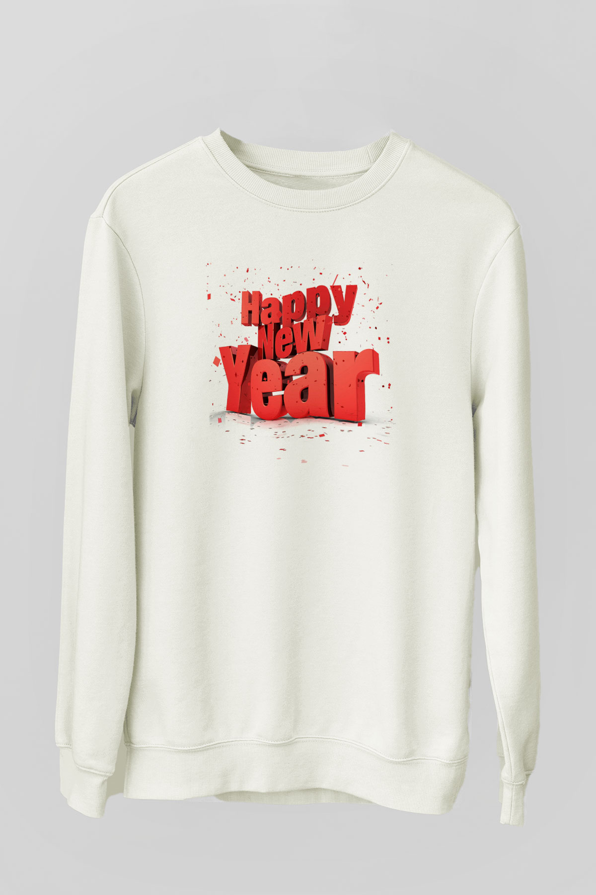 Yılbaşı Beyaz Unisex Sweatshirt