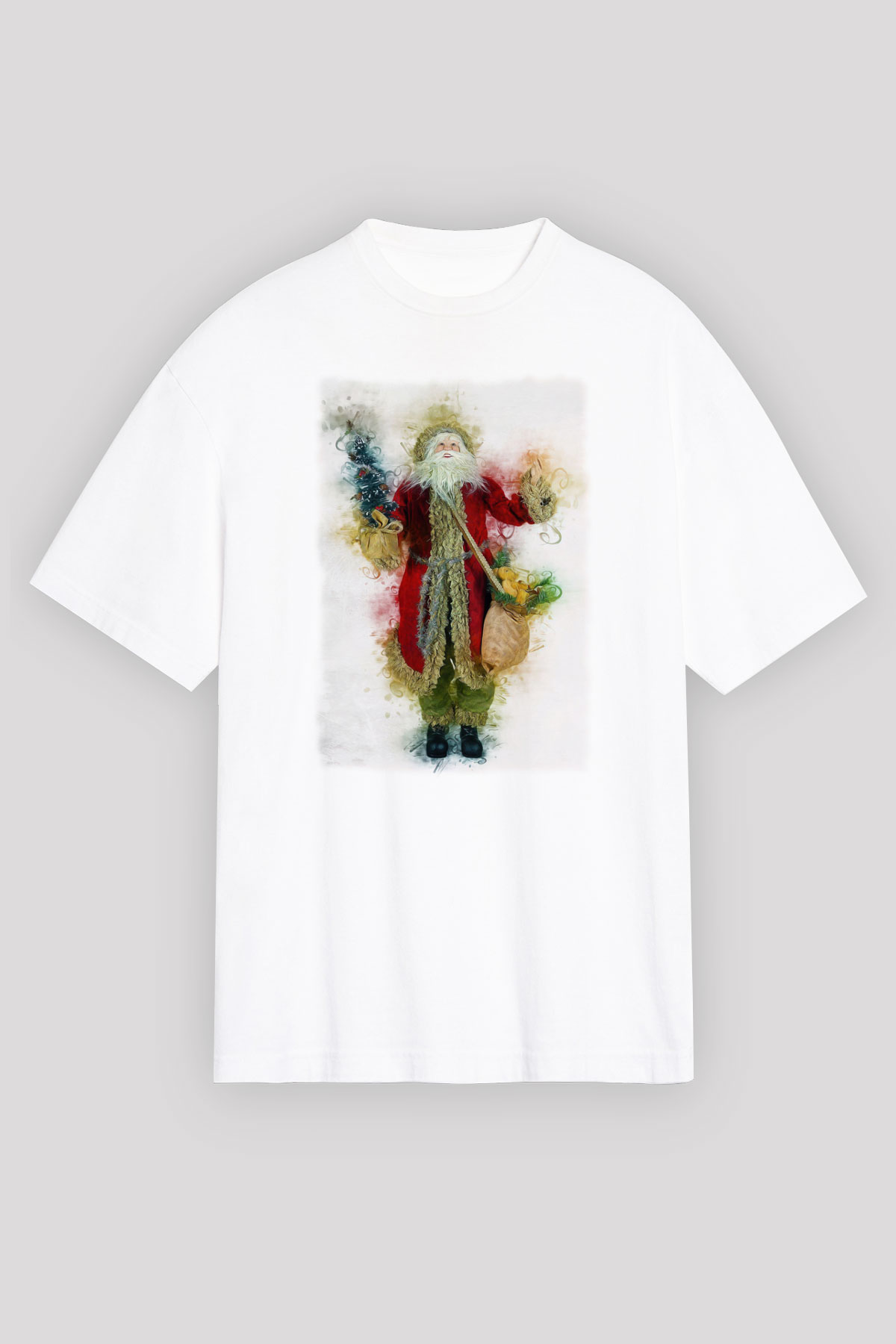 Yılbaşı Beyaz Oversize Tişört Oversize T-shirt - TişörtFabrikası