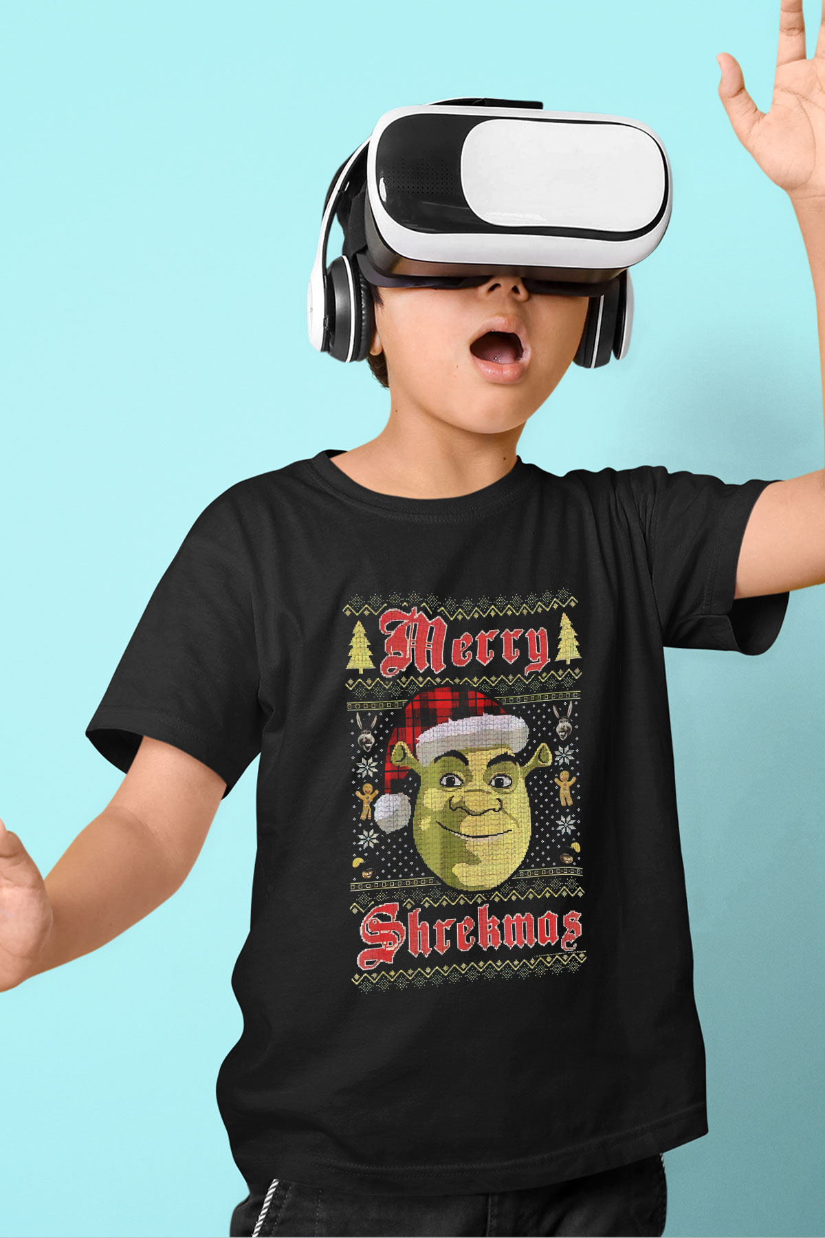 Yılbaşı Siyah Unisex Çocuk Tişört