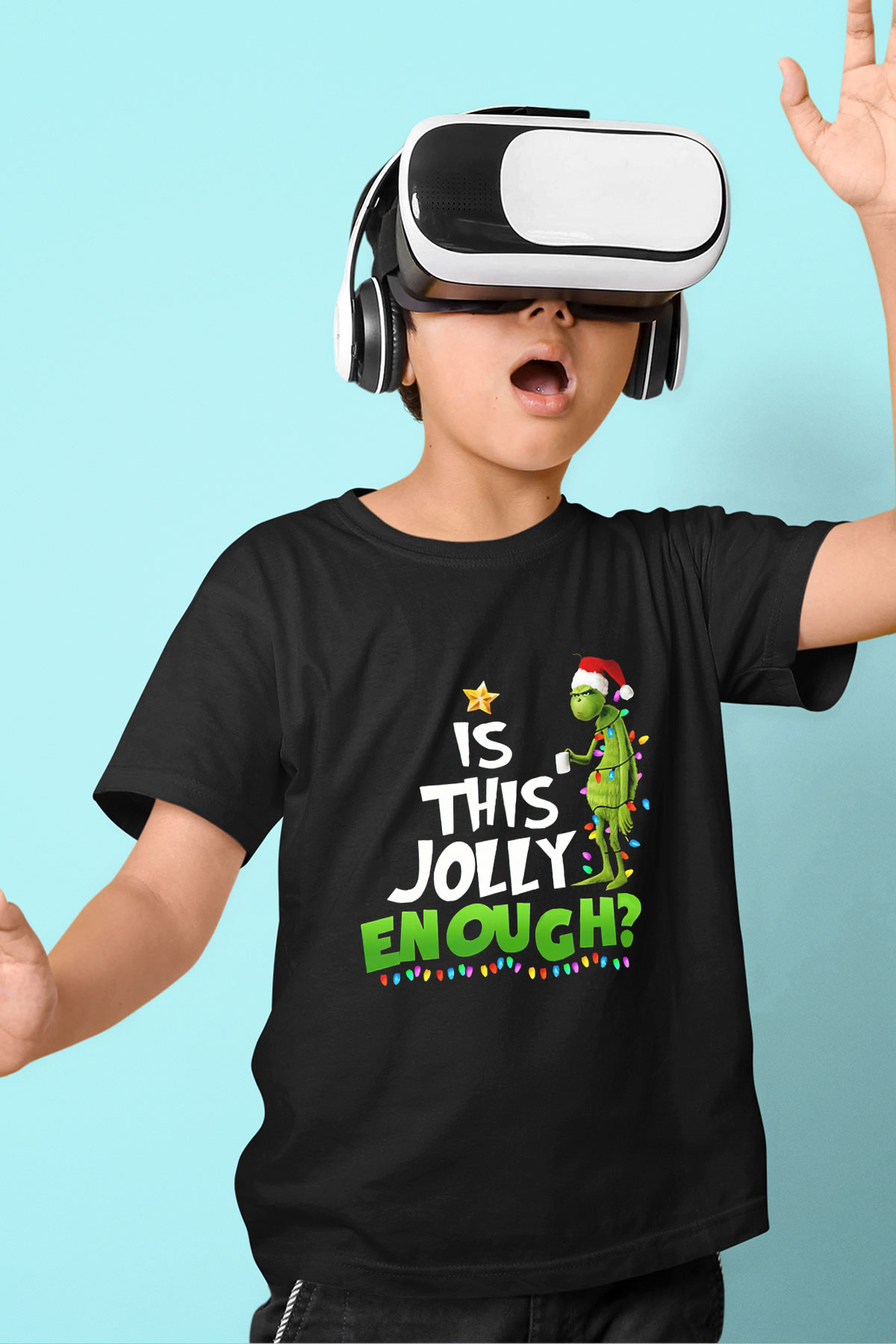 Yılbaşı Siyah Unisex Çocuk Tişört