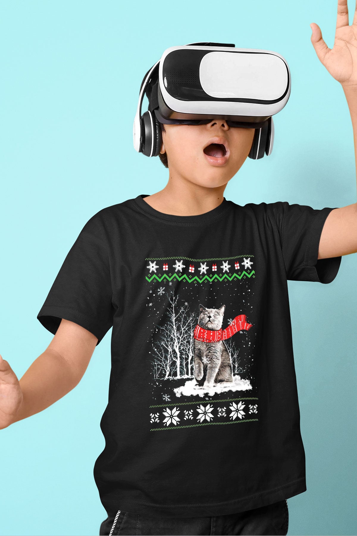 Yılbaşı Siyah Unisex Çocuk Tişört