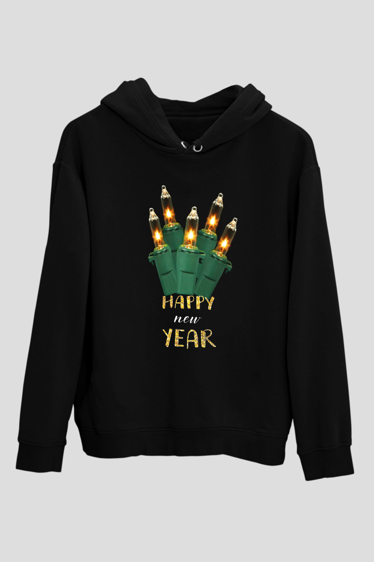 Yılbaşı Siyah Unisex Hoodie