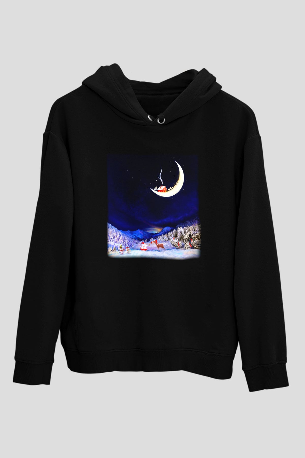Yılbaşı Siyah Unisex Hoodie