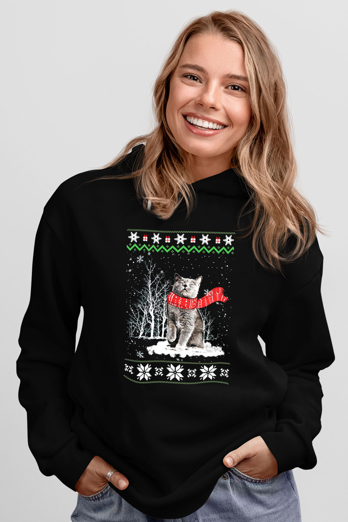 Yılbaşı Siyah Unisex Hoodie
