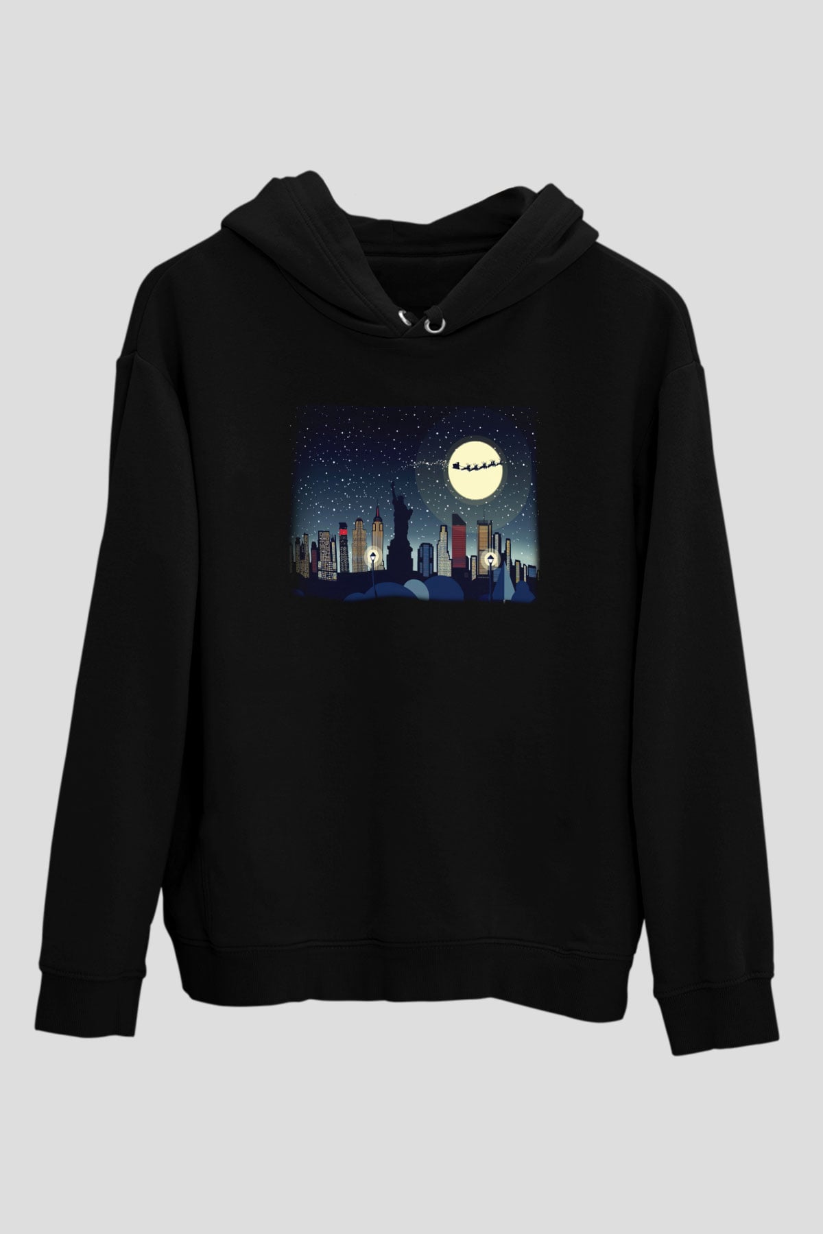 Yılbaşı Siyah Unisex Hoodie