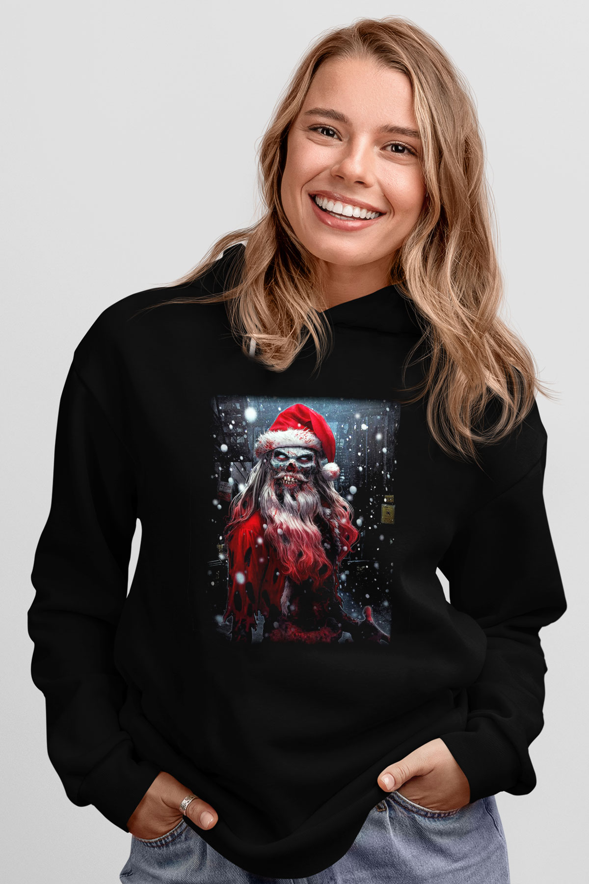 Yılbaşı Siyah Unisex Hoodie