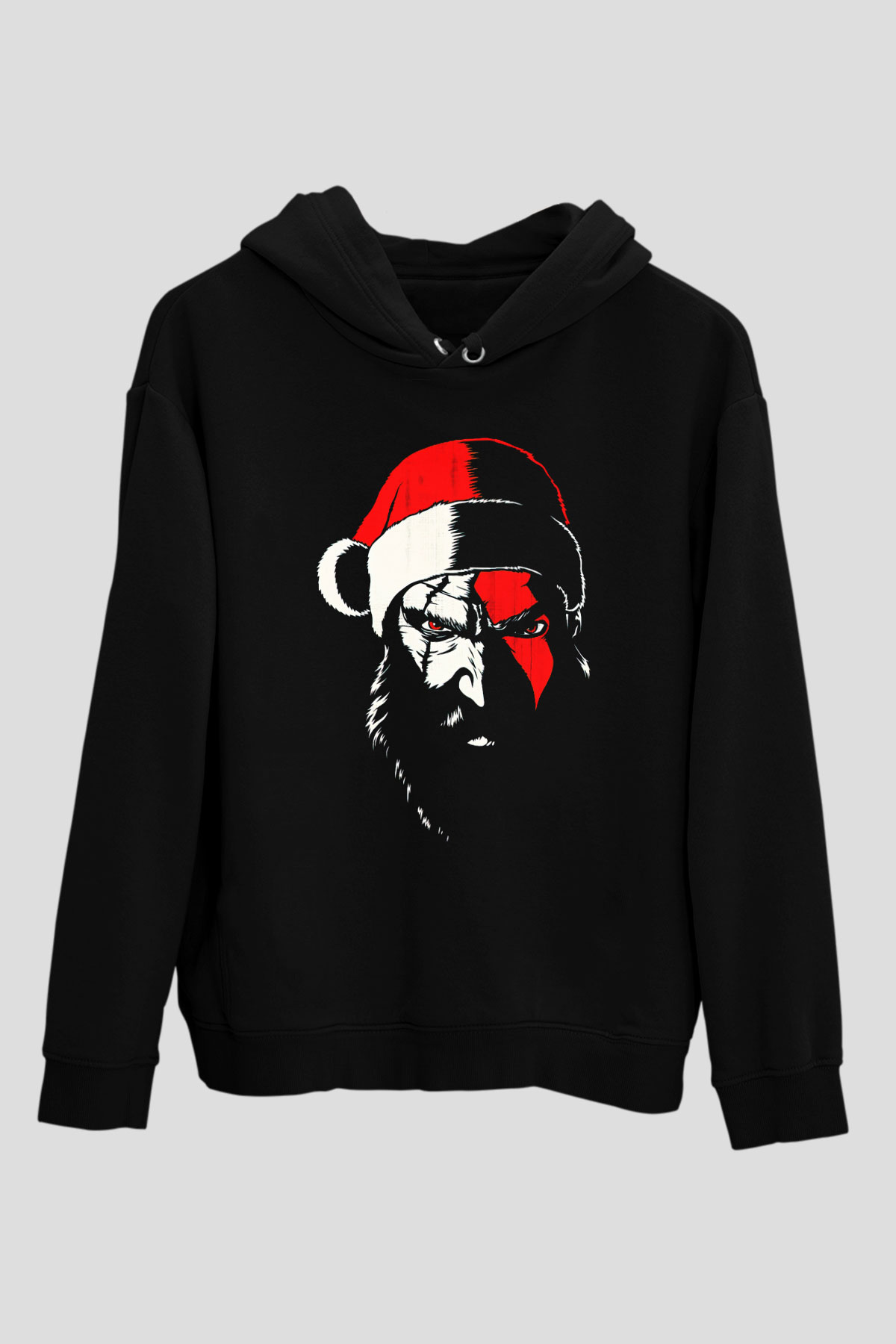 Yılbaşı Siyah Unisex Kapüşonlu Sweatshirt