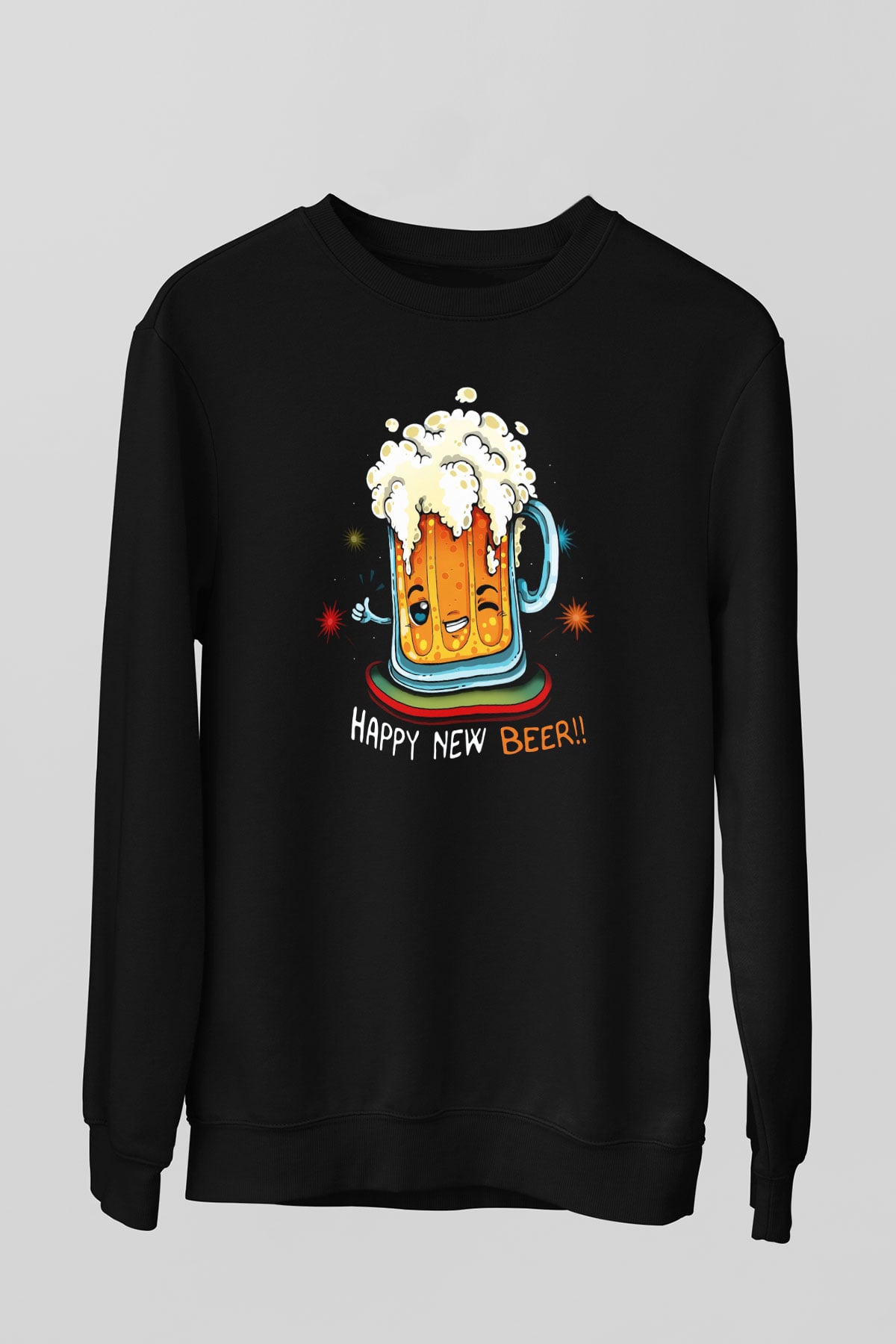 Yılbaşı Siyah Unisex Sweatshirt