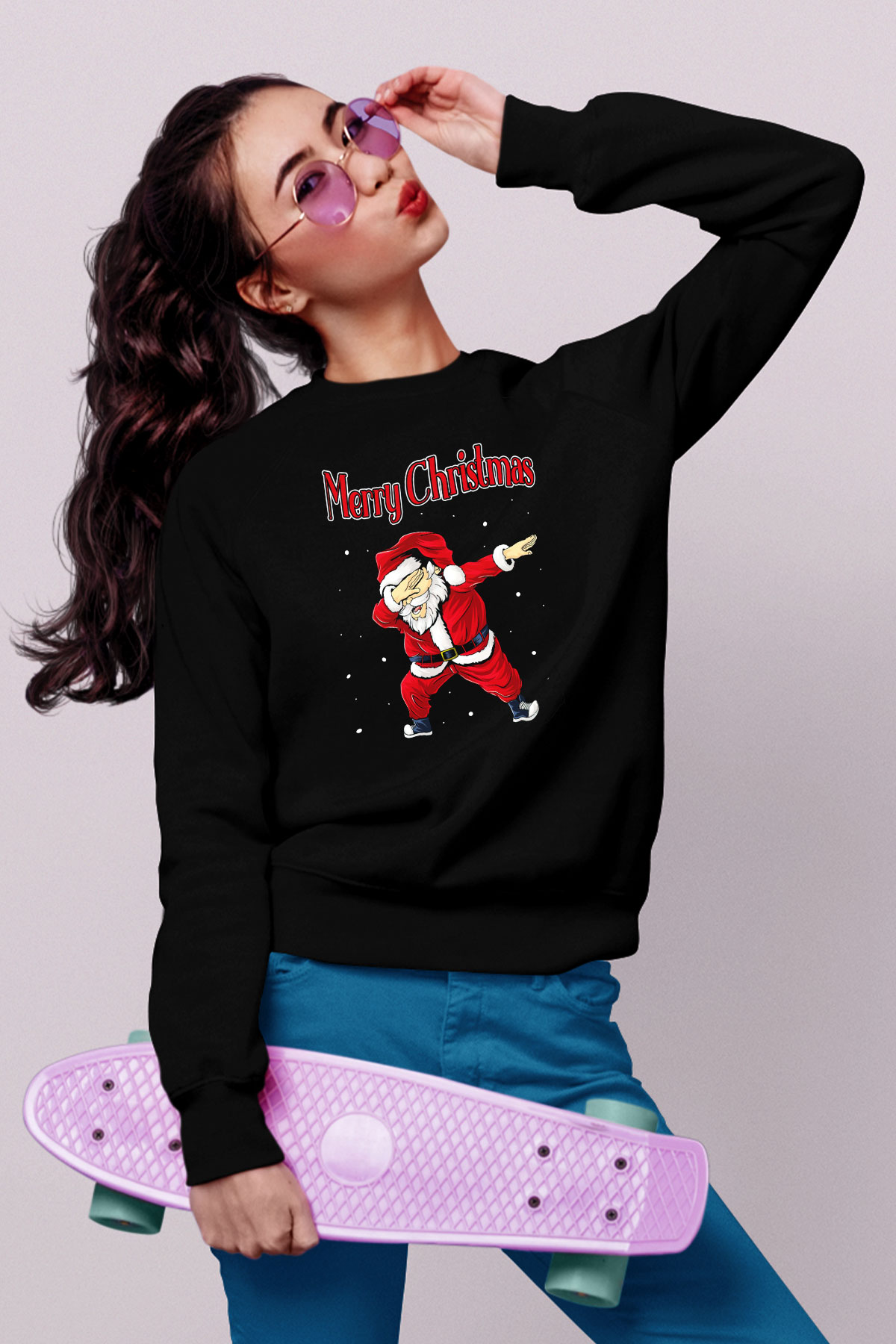 Yılbaşı Siyah Unisex Sweatshirt