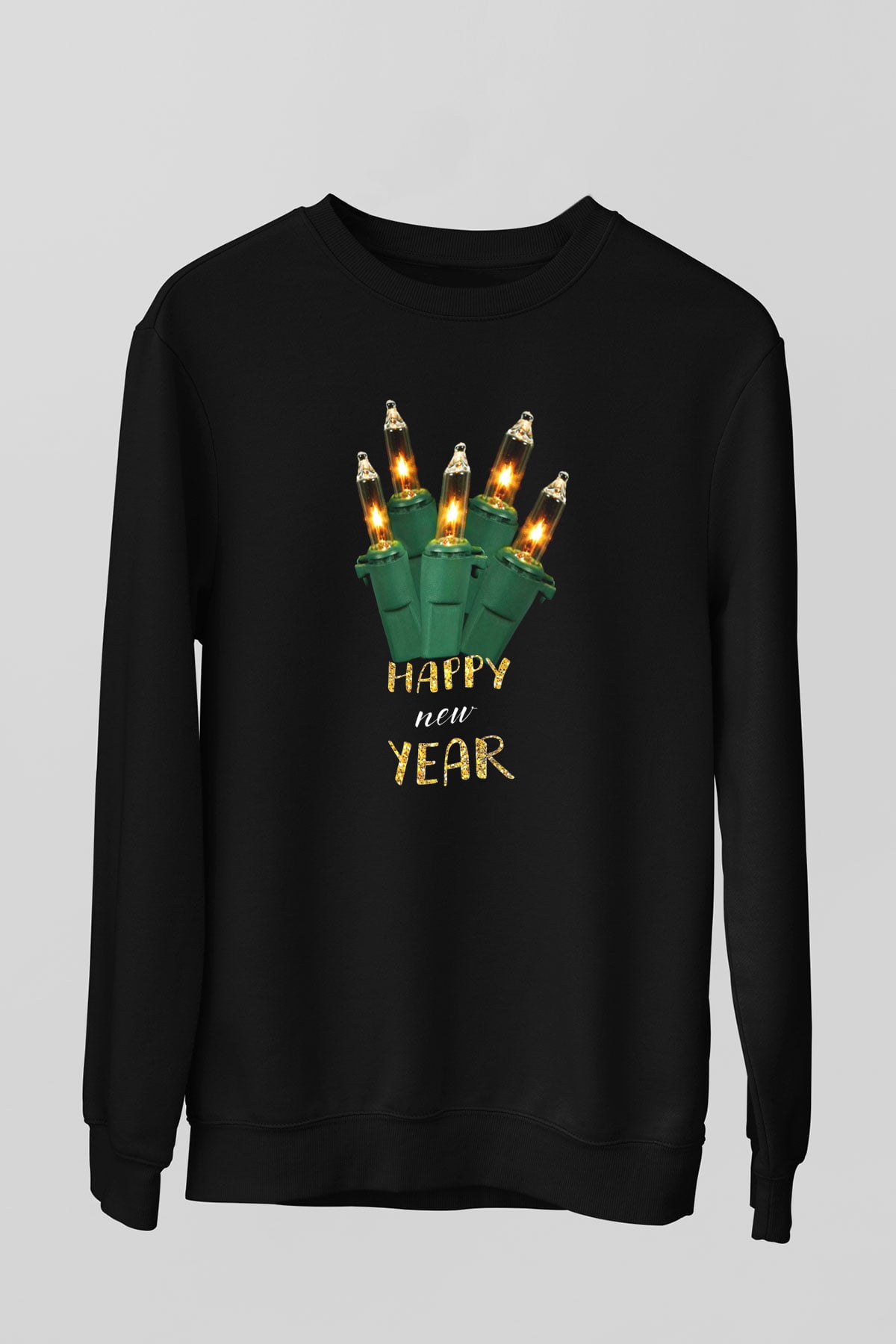 Yılbaşı Siyah Unisex Sweatshirt