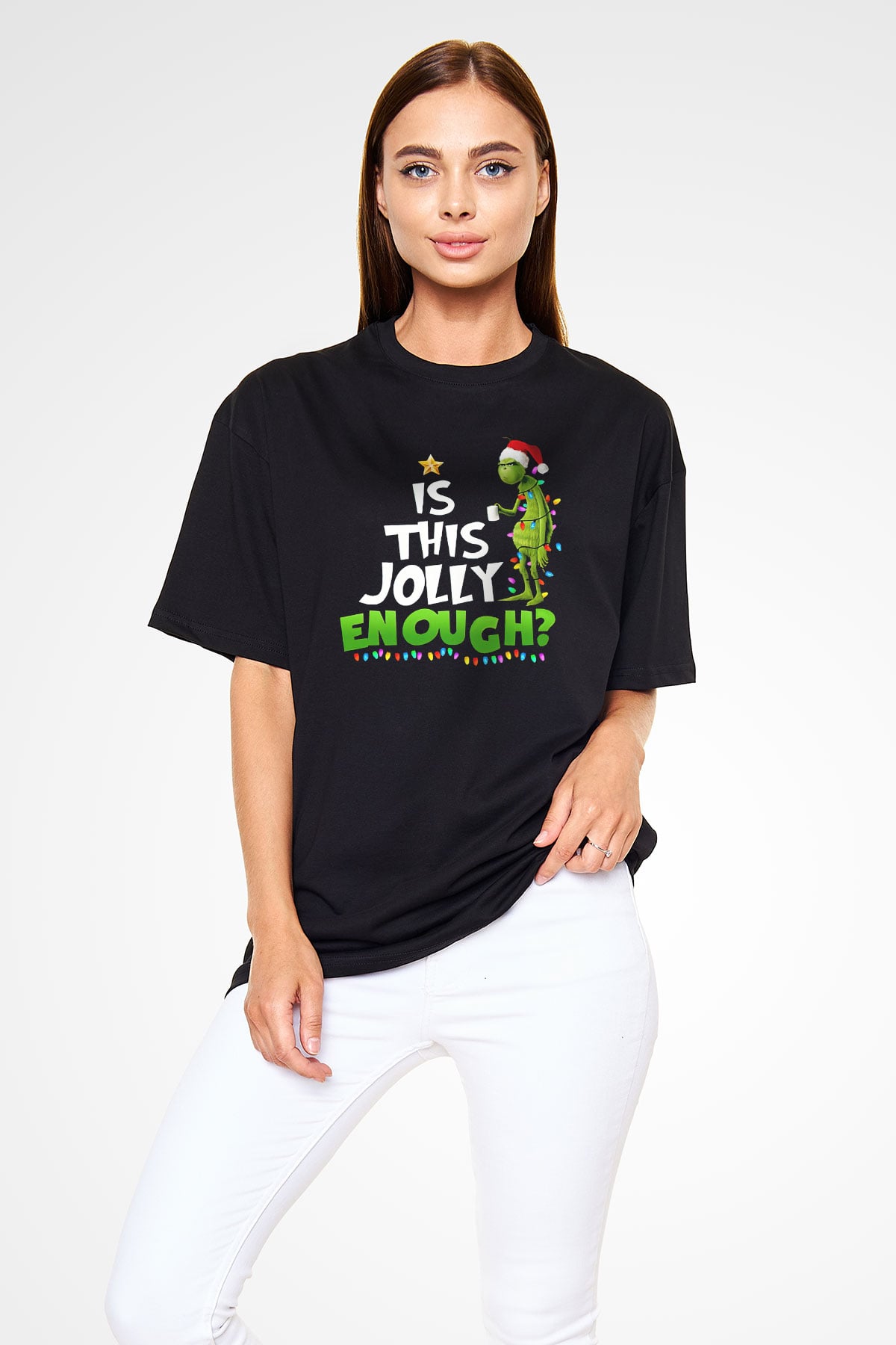 Yılbaşı Siyah Oversize Tişört Oversize T-shirt - TişörtFabrikası
