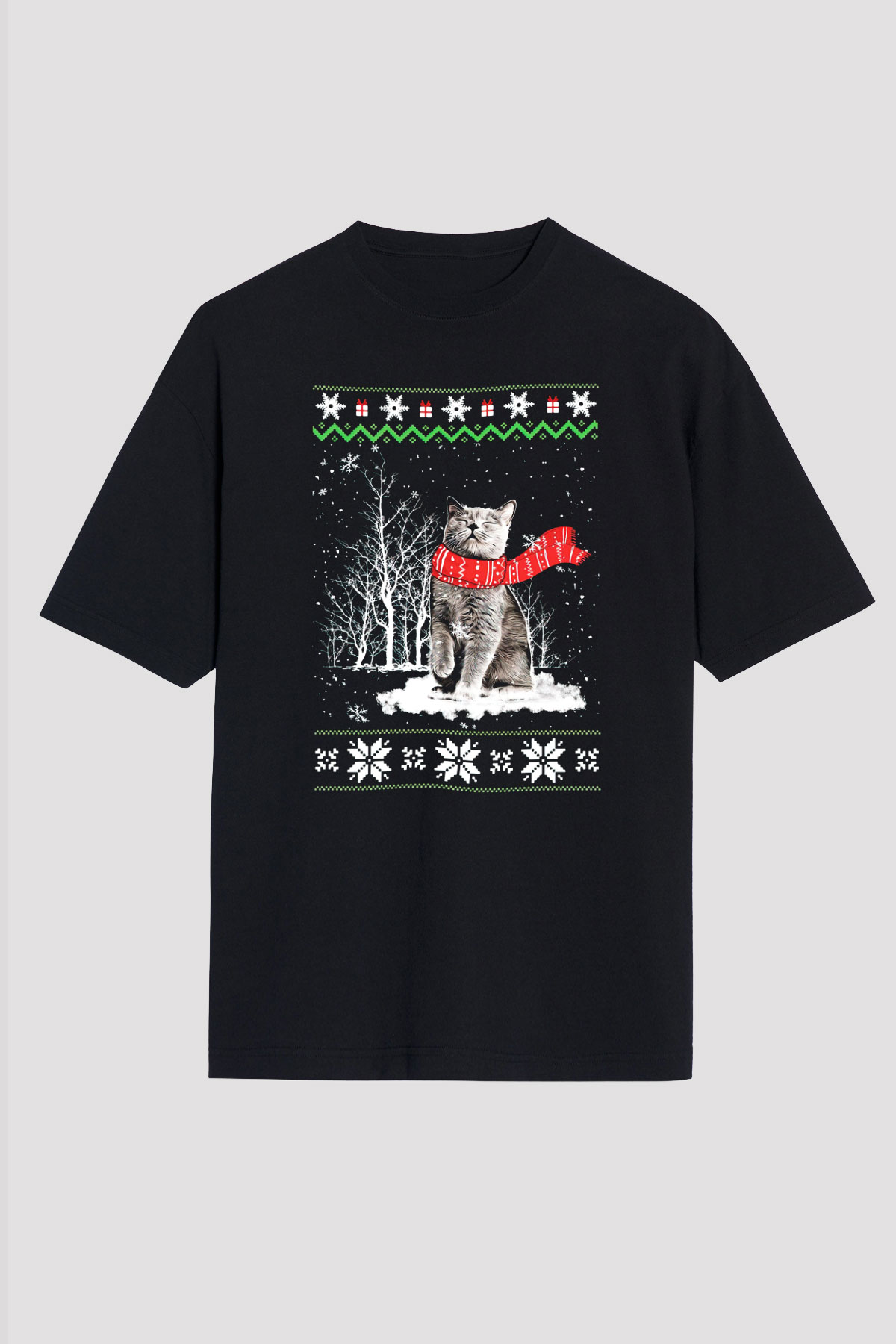 Yılbaşı Siyah Oversize Tişört Oversize T-shirt - TişörtFabrikası