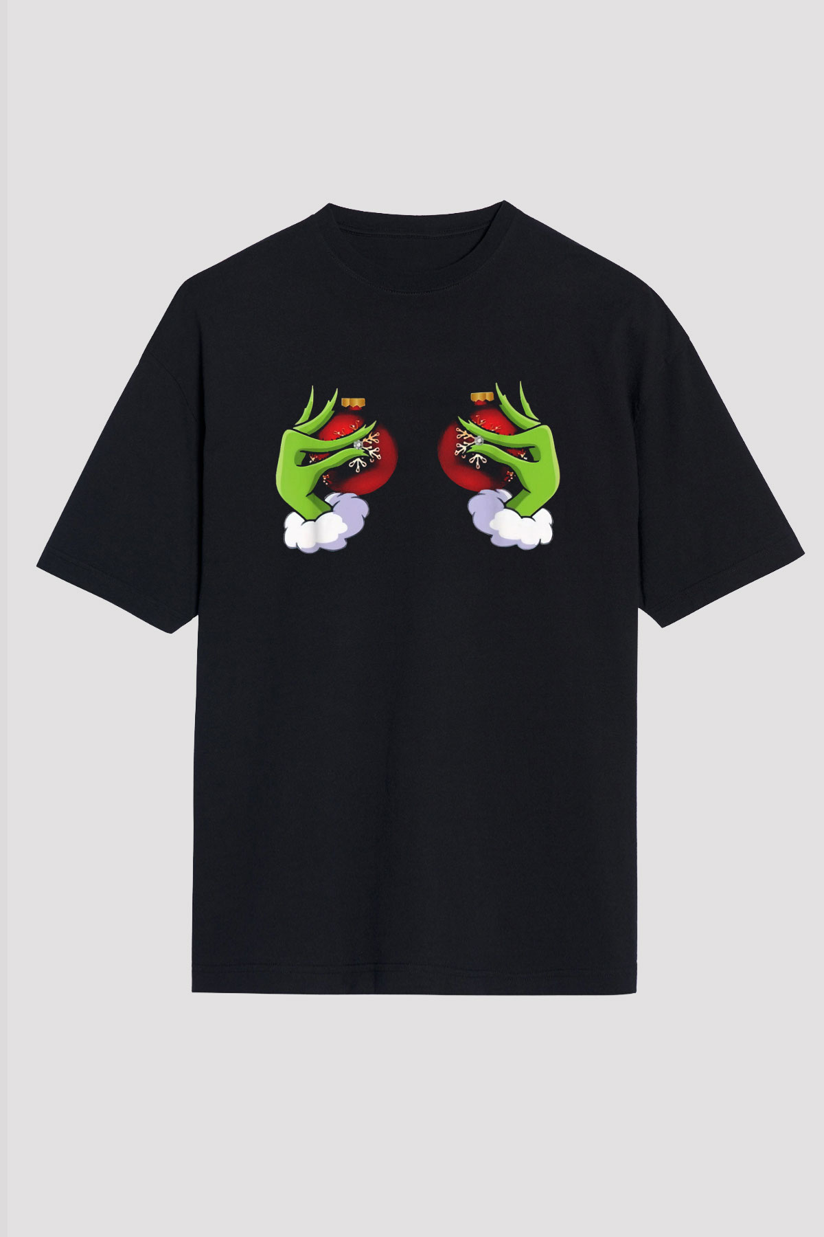 Yılbaşı Siyah Oversize Tişört Oversize T-shirt - TişörtFabrikası