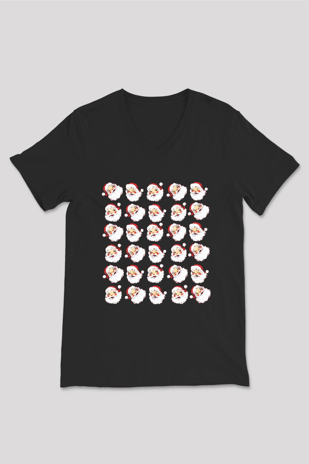 Yılbaşı Siyah Unisex V Yaka Tişört T-Shirt