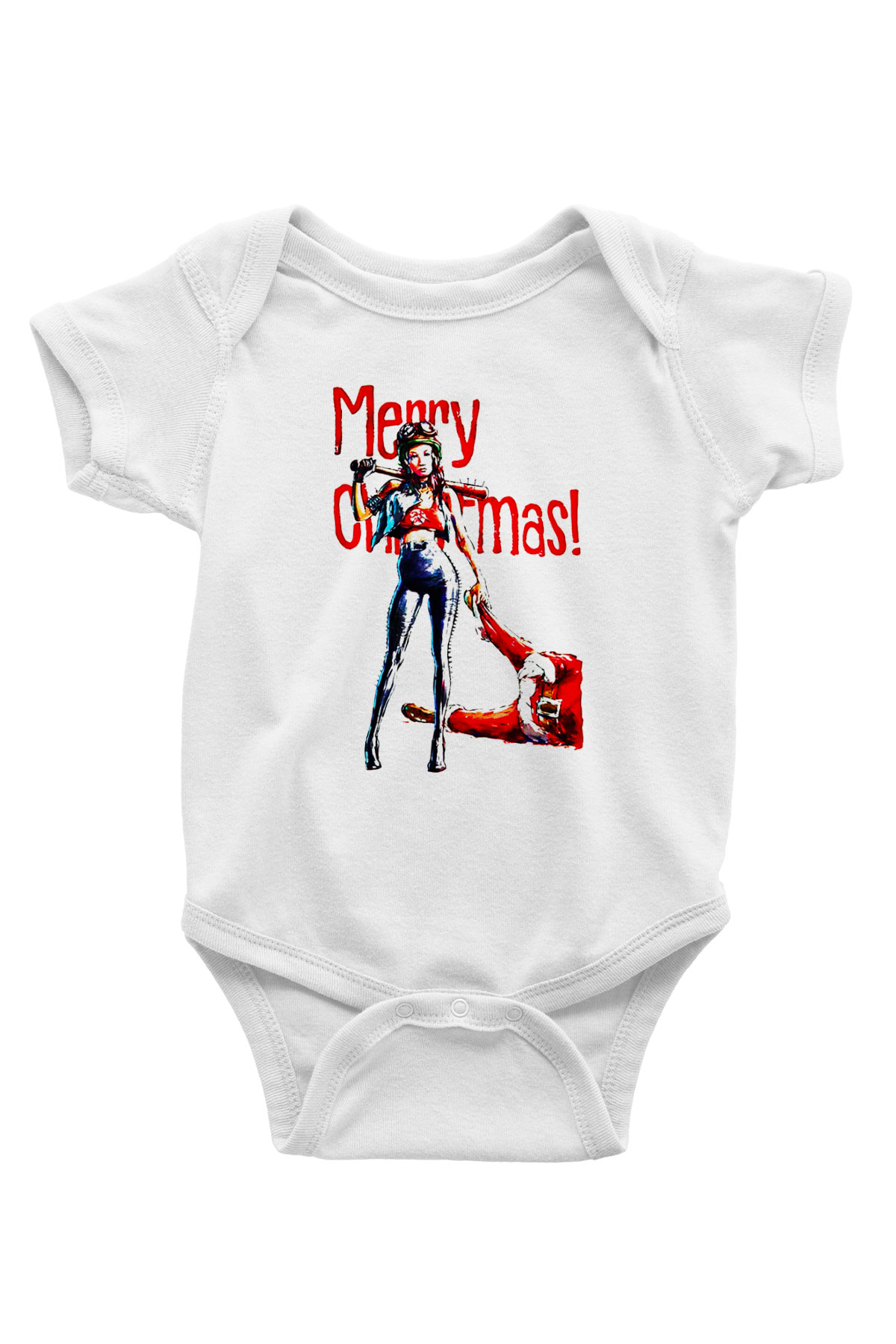 Yılbaşı Yeni Yıl Christmas Baskılı Beyaz Unisex Bebek Body - Zıbın