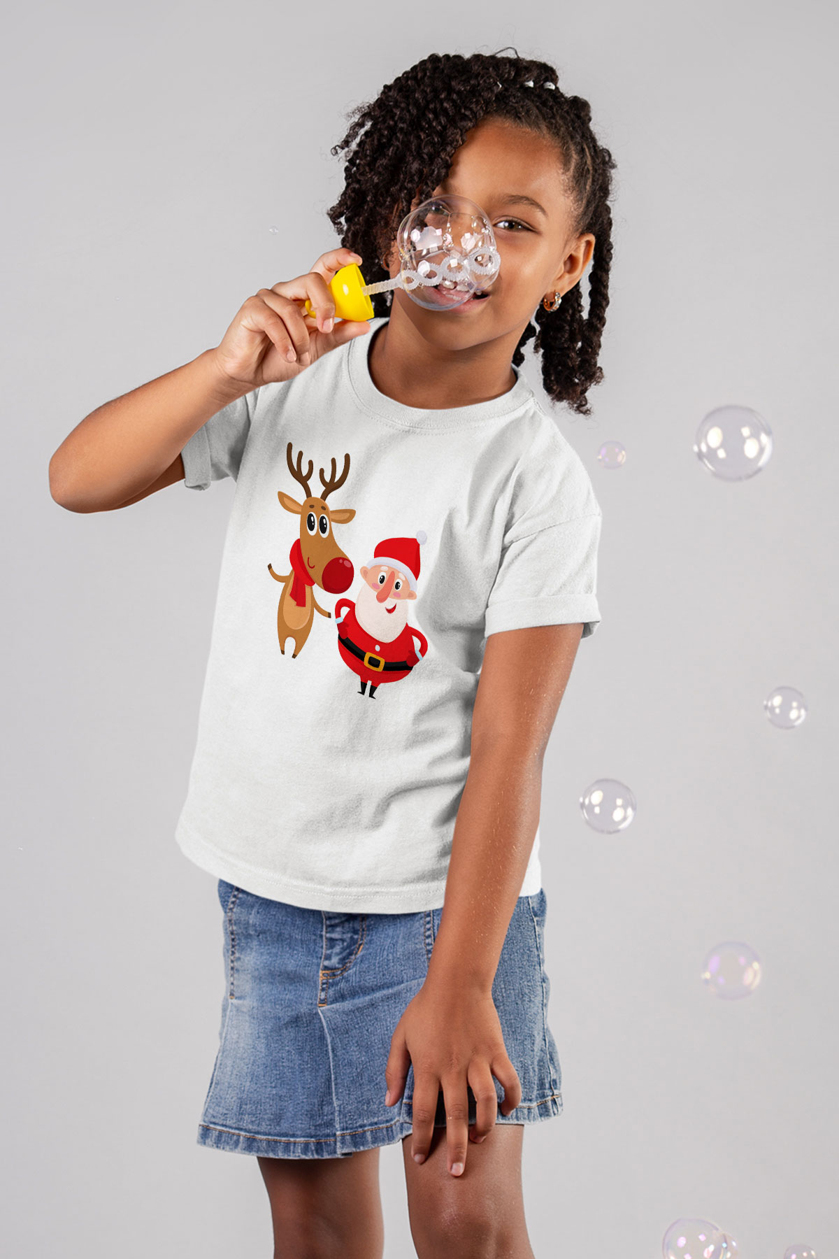 Yılbaşı Yeni Yıl Christmas Baskılı Beyaz Unisex Çocuk Tişört