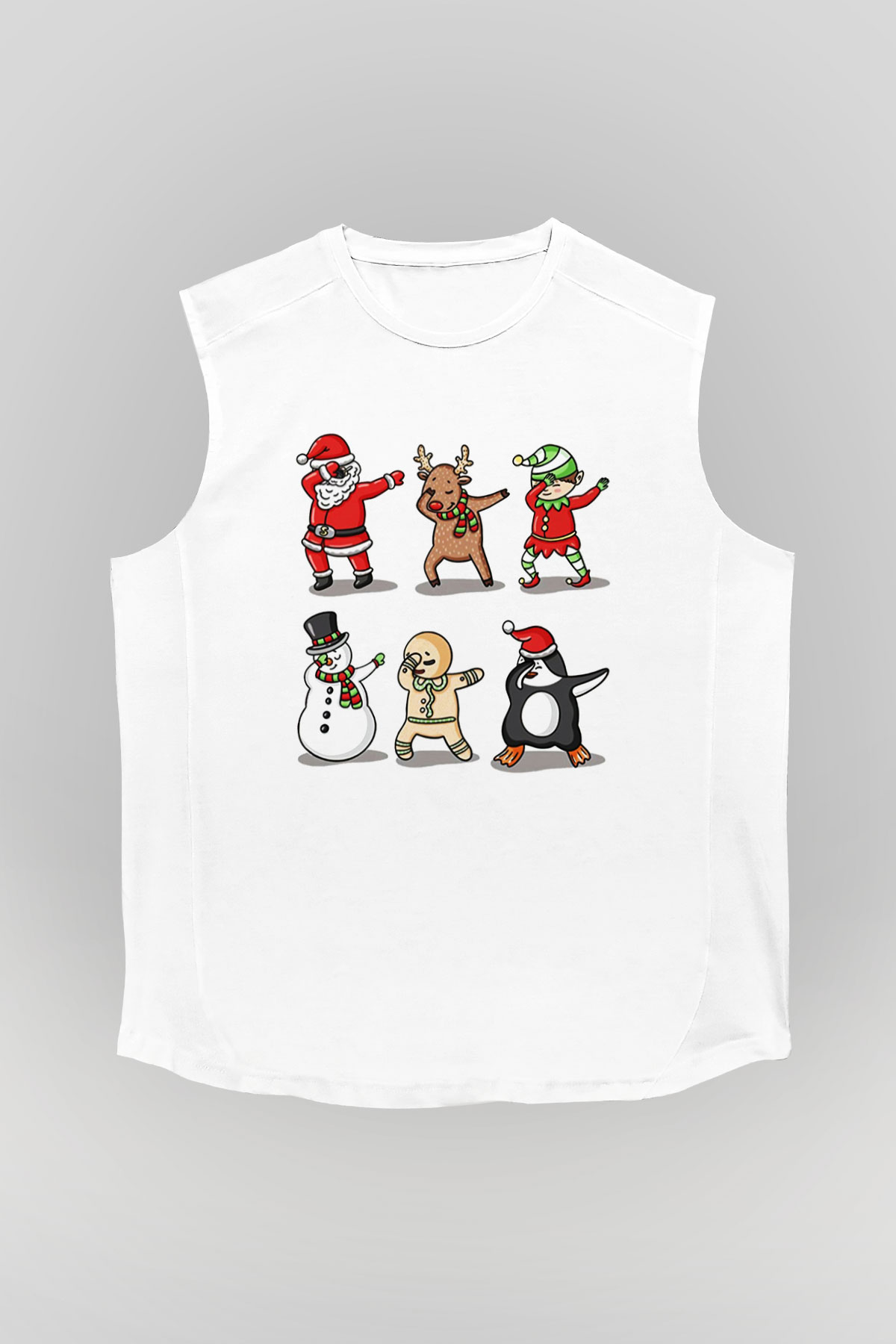Yılbaşı Yeni Yıl Christmas Beyaz Unisex Kolsuz Tişört
